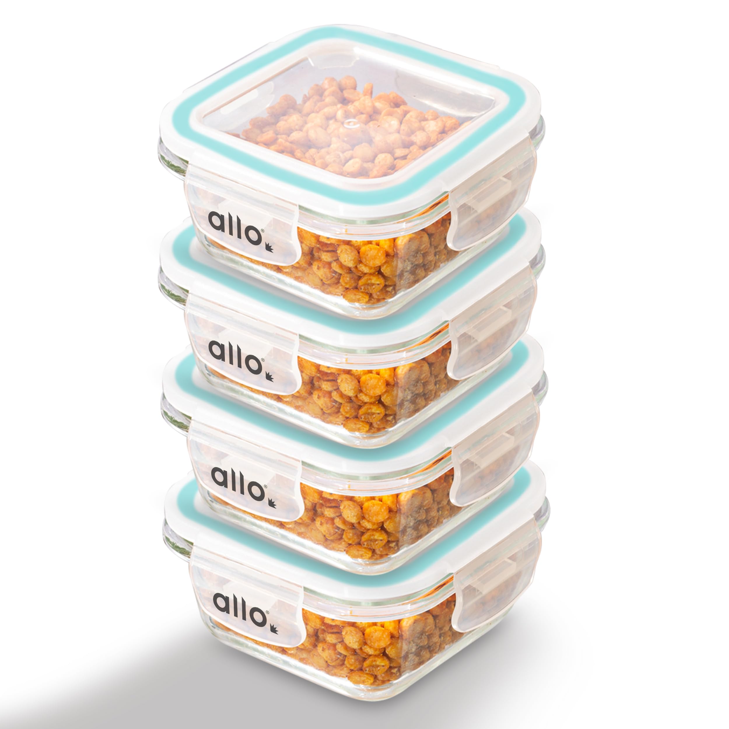 Allo Food Safe Borosilicate Glass Containers With Lids, 450C Oven Microwave Safe Containers, High Borosilicate Meal Prep Borosil