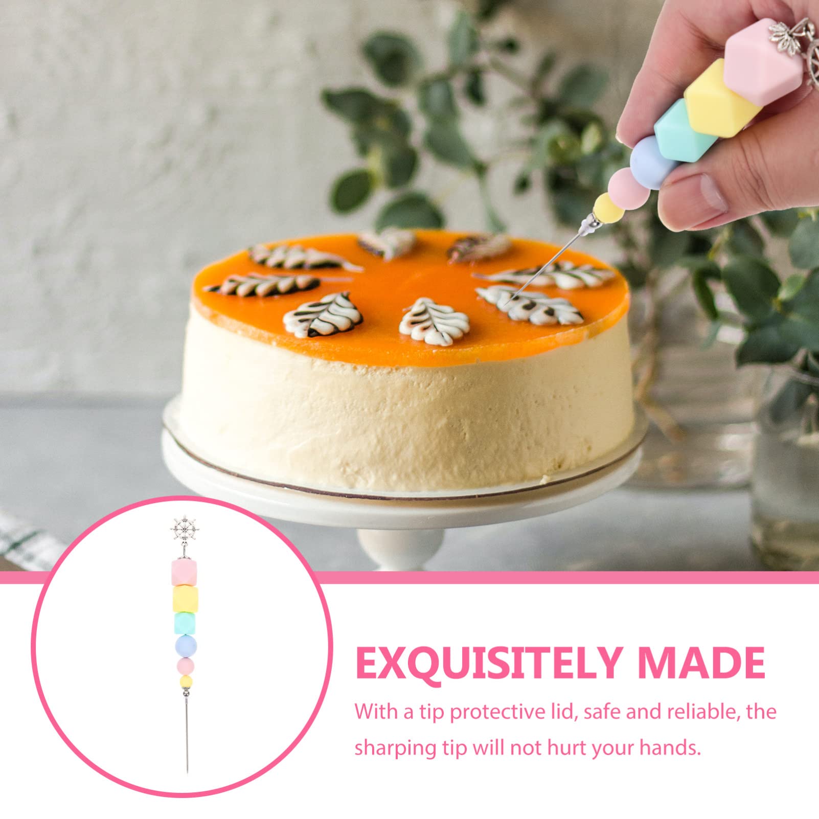 Angoily Wedding Decor Scriber Needle Sugar Stir Needle Modelling Tool Biscuit Cookie Icing Pin Cake Decorating Needle Tool Bakin