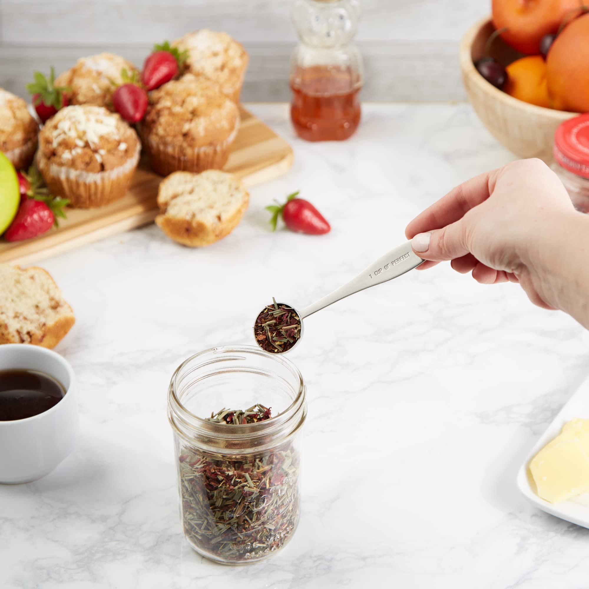 Rsvp International Endurance Kitchen Collection Measuring Tools, Dishwasher Safe, Perfect Tea Scoop, Stainless Steel