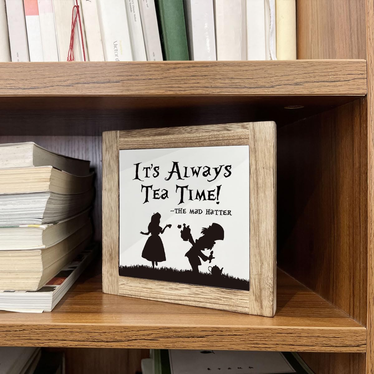 Wooden Box Signs for Home Decor, Farmhouse Wood Sign, Decorative Wooden Table Decors, Tea Lover Friend Gift, It  s Always Tea Ti