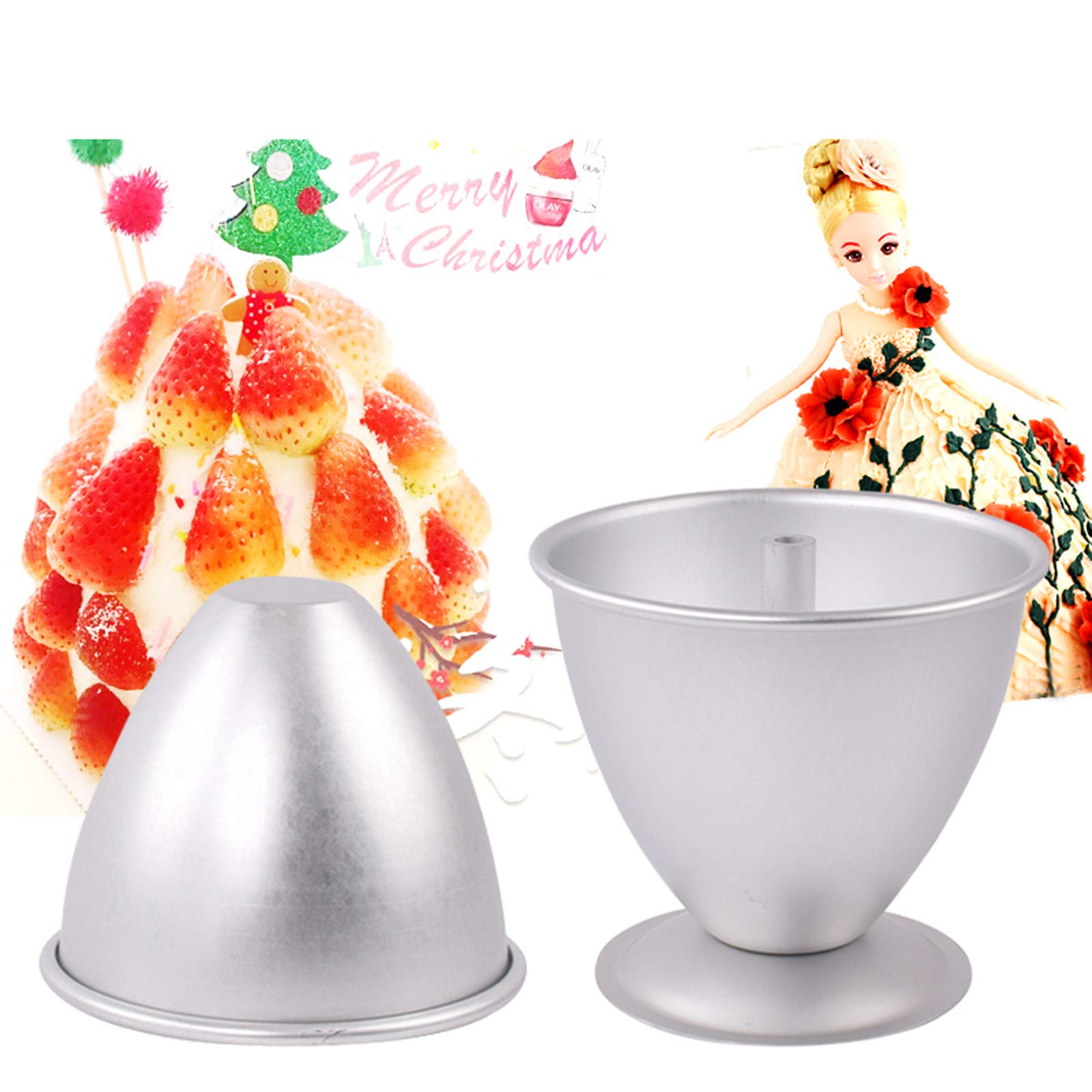 Fetesur Princess Dress Doll Cake Pan Aluminum Alloy Skirt Cake Baking Pan For Birthday And Anniversary (8 Inch)