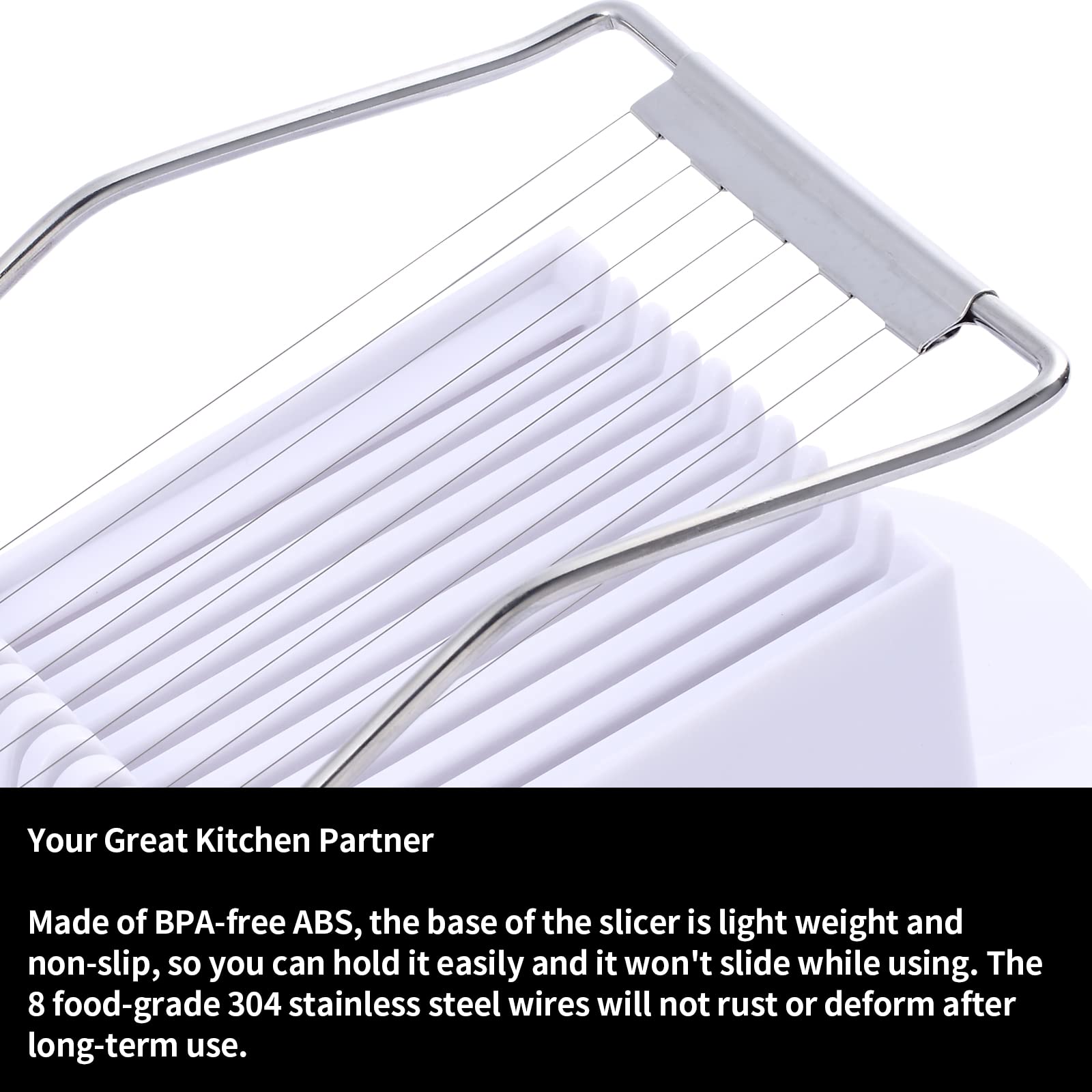 2 Pack Luncheon Meat Slicer, Egg Slicers,Stainless Steel Wire, Cuts 10 Slices For Eggs, Hams, Avocados, Bananas, Onions, Soft Fo