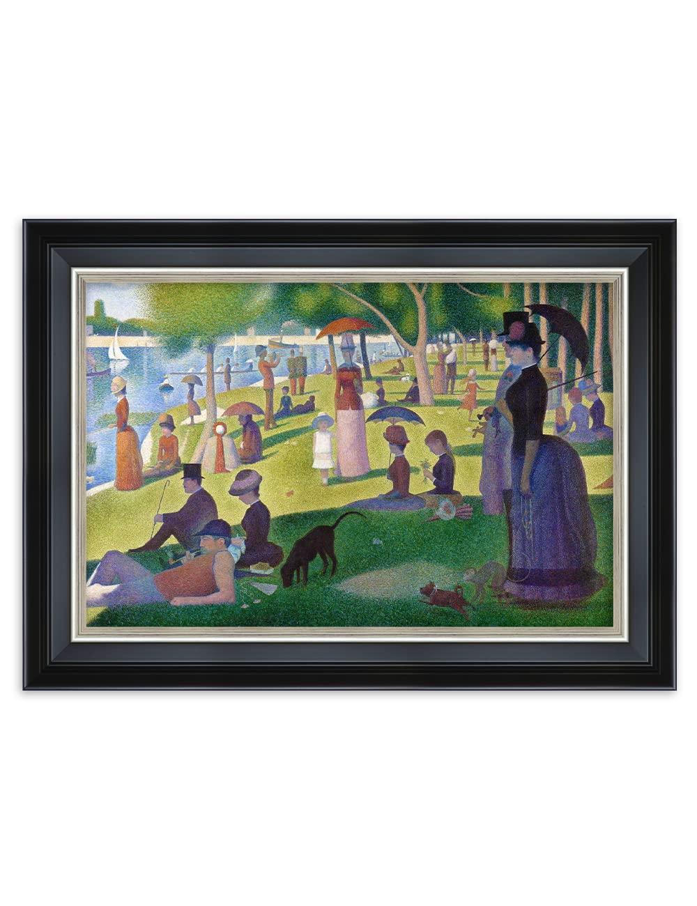 Decorarts - A Sunday On La Grande Jatte By Georges Seurat. Classical Style Solid Wood Framed, Giclee Prints Ready To Hang. Frame