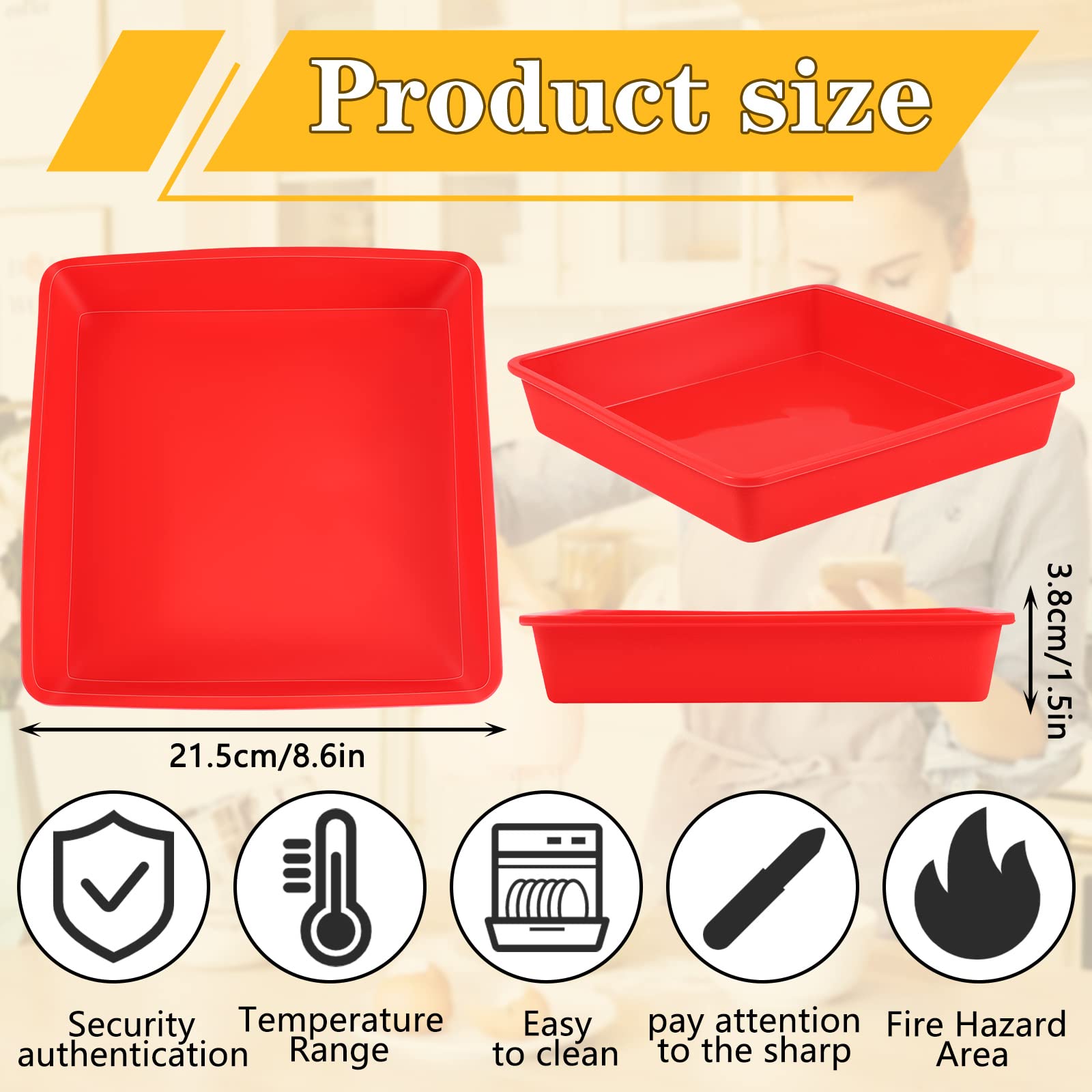 Geetery Set Of 4 Silicone Square Cake Pan Silicone Brownie Pan Nonstick Silicone Baking Mold For Muffin Bread Rice Crispy Lasagn