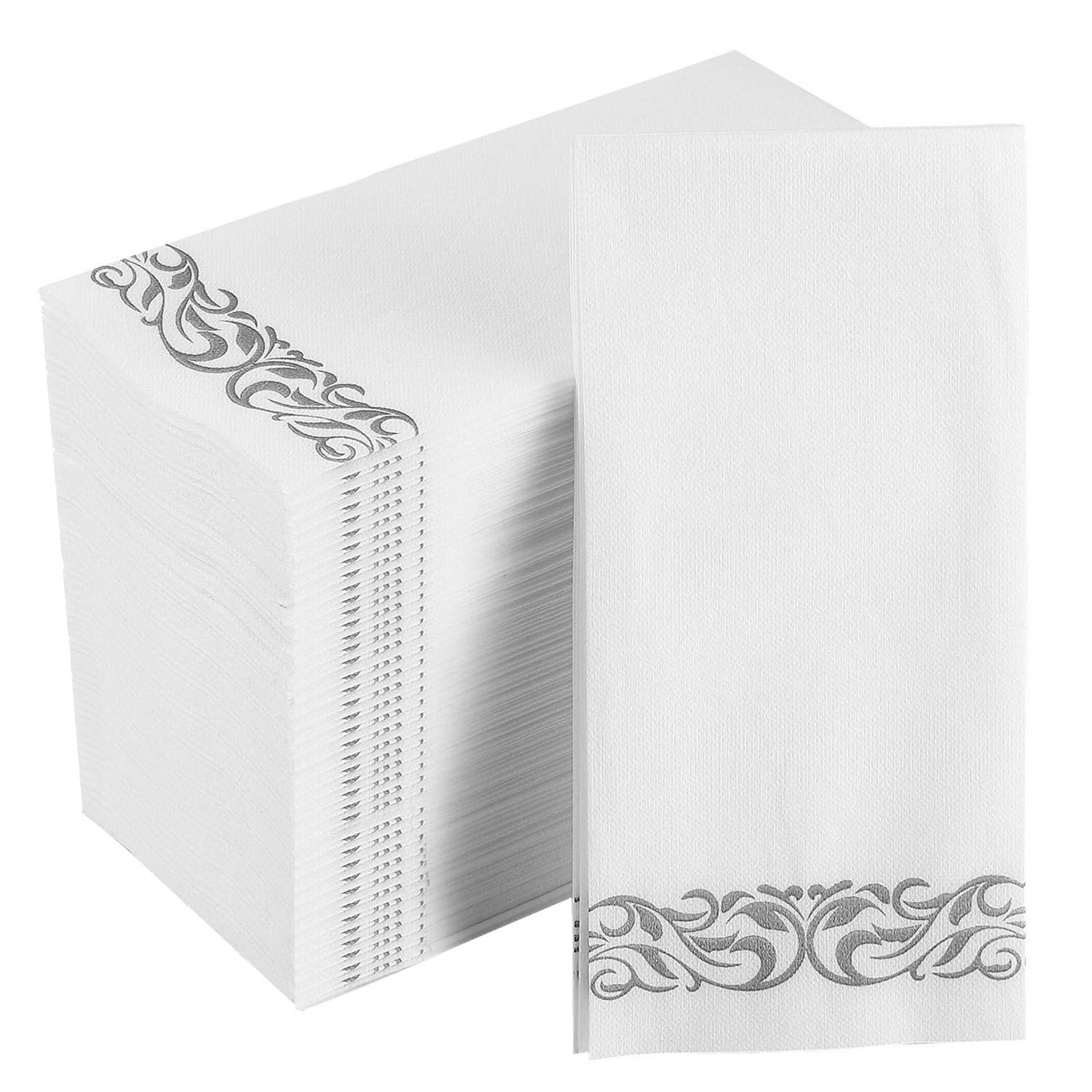 [100 Pack] Disposable Bathroom Napkins, Single-Use Guest Towels, Soft And Absorbent Linen-Feel Paper Hand Towels For Kitchen, Pa