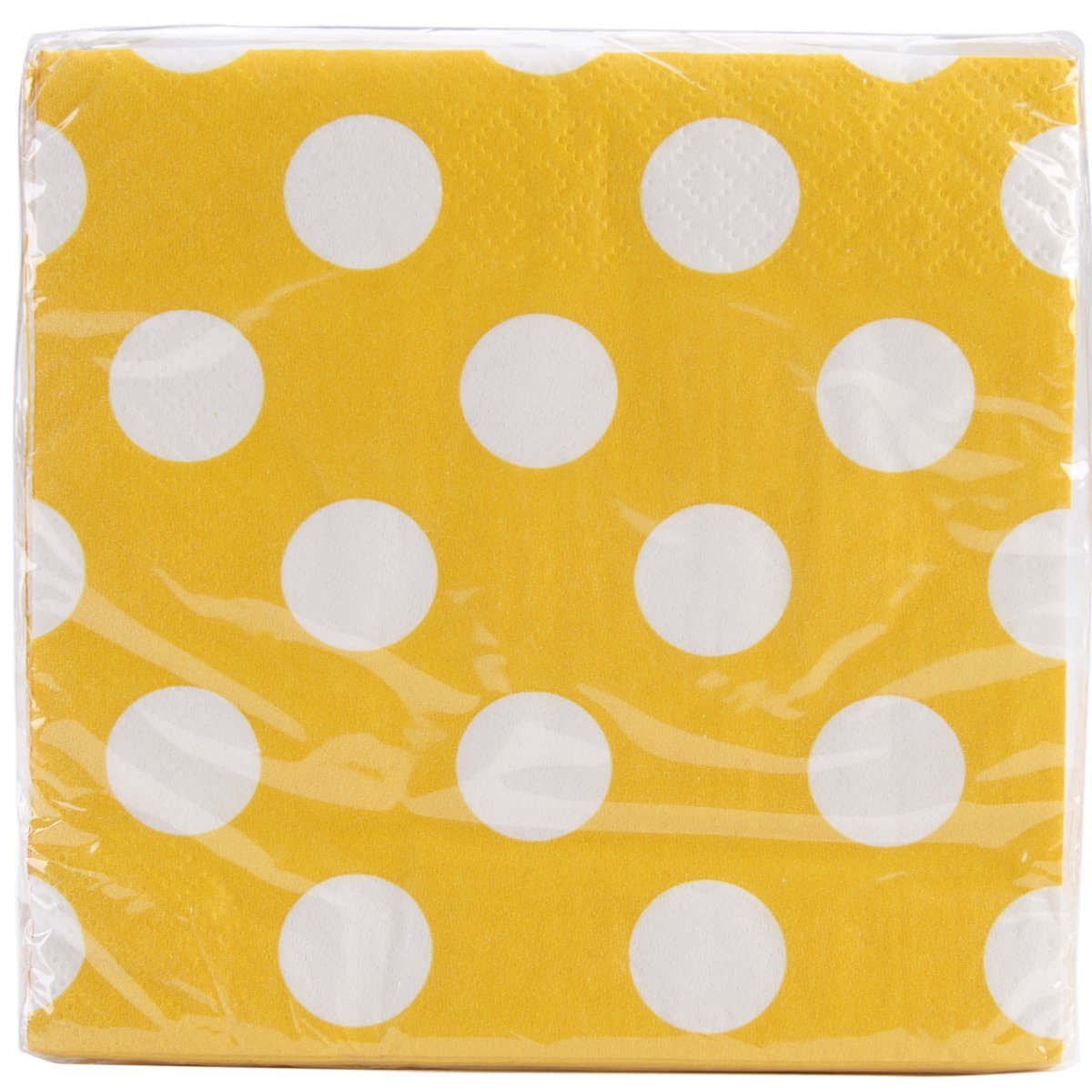 Yellow Polka Dot Beverage Napkins  16ct