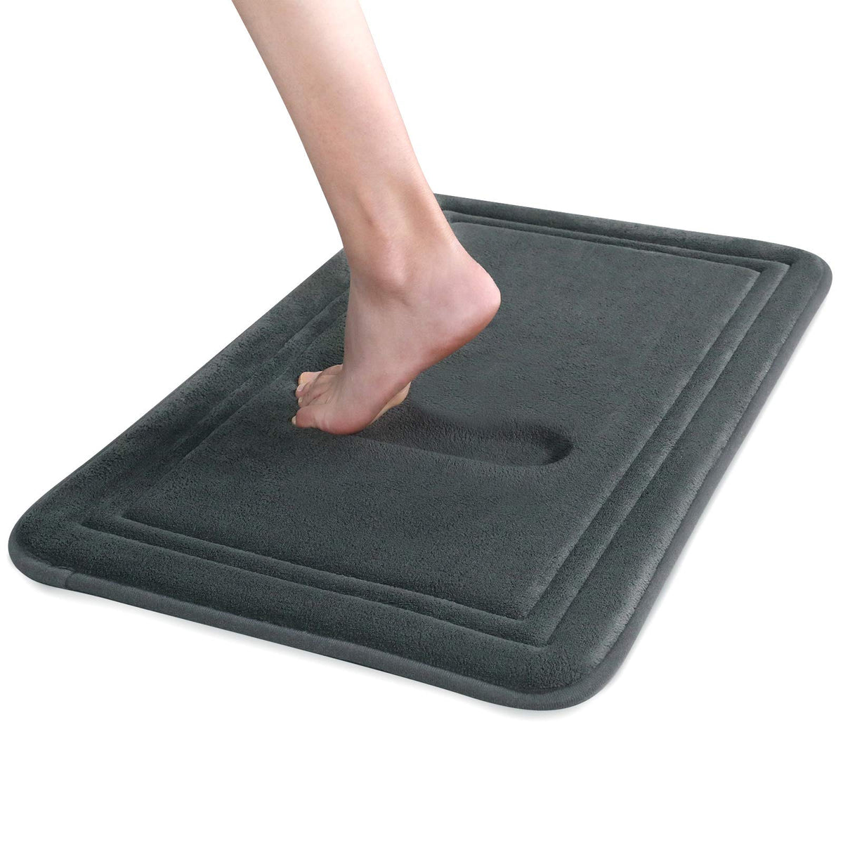 Itsoft Memory Foam Bath Mat 24X16, Non Slip, Machine Washable, Quick Dry & Absorbent Bathroom Rugs, Bath Mats For Bathroom Floor