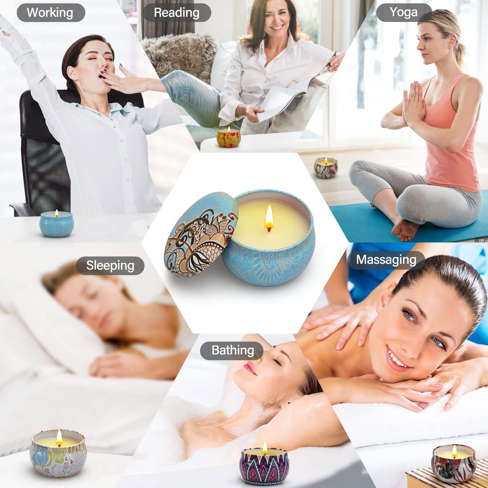 candles, candles gifts for Women, 12 Pack Scented candles, Soy candles, christmas gifts for Women, Stress Relief  Body Relax, Id