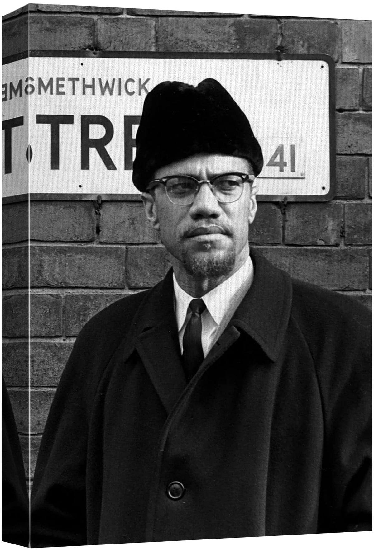 Wall26 Canvas Print Wall Art African American Black & White Malcolm X Civil Rights Historic Classic Photography Realism Traditio