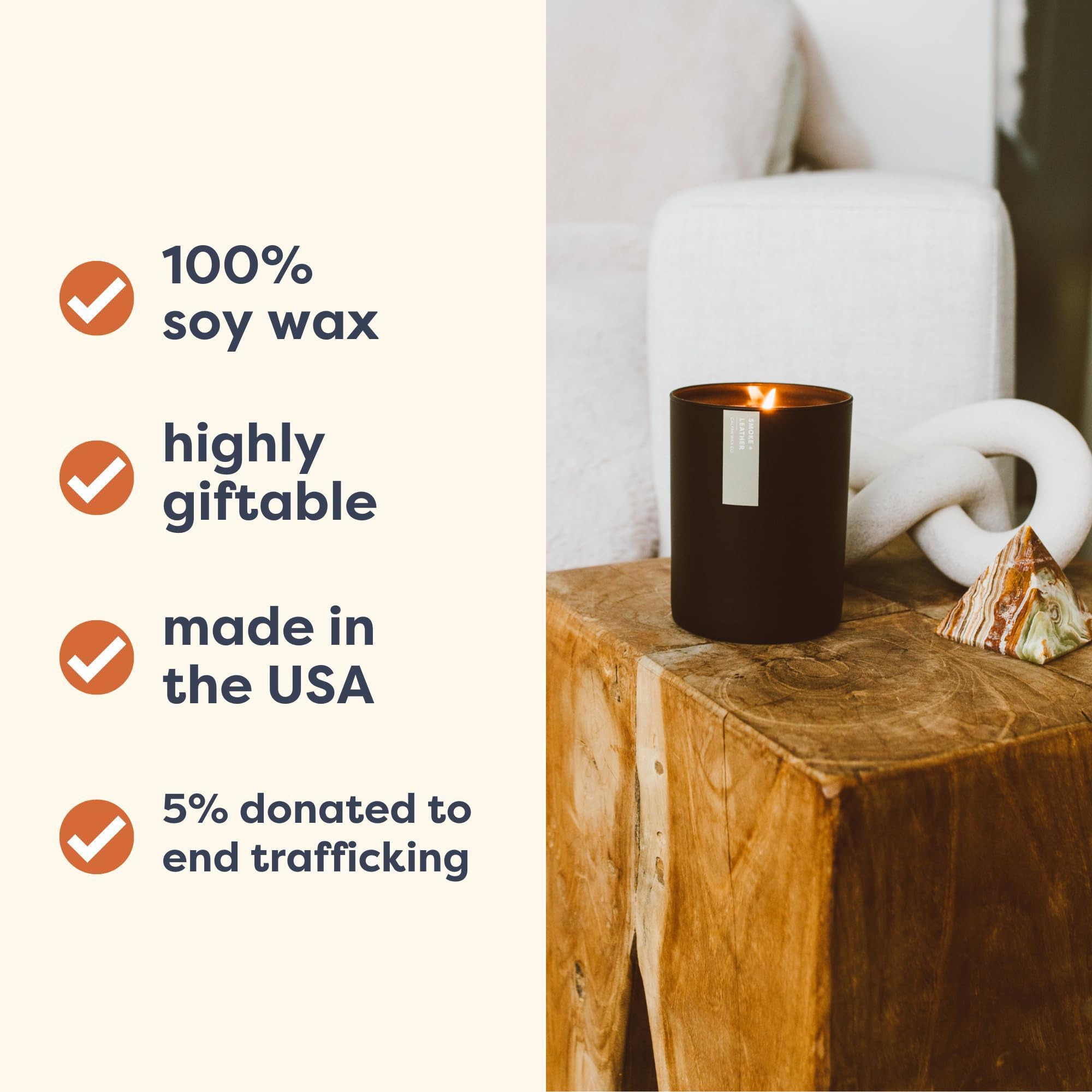 Calyan Wax Soy Wax Candle, Grapefruit + Flora Scented Candle for The Home  Premium Candle with Essential Oils  10.2 oz 50 Hour B