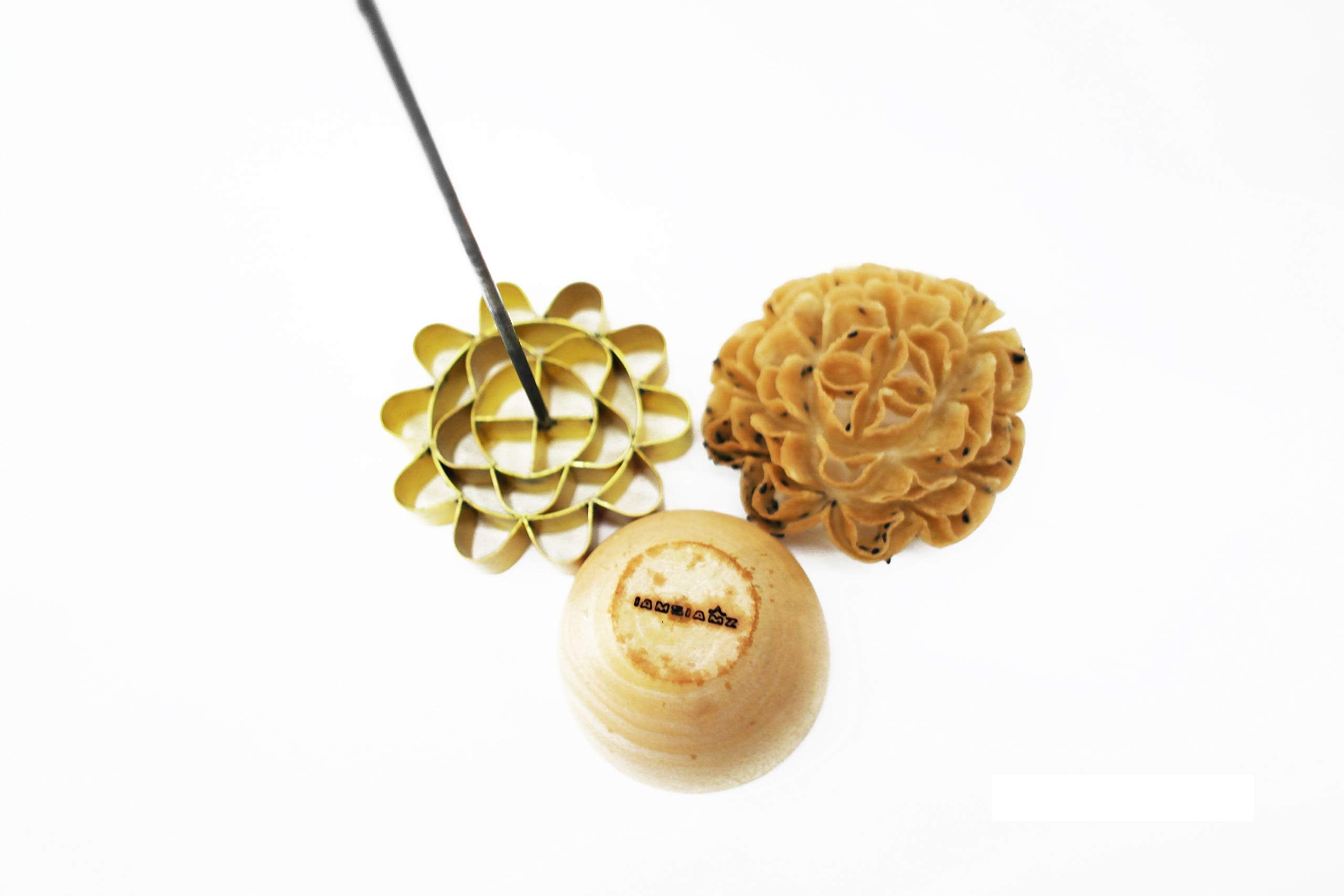 Dok Jok Cookie Bouquet Sunflower 3.0 Inch Diameter Crispy Biscuit Mould Brass Blossom Lotus Flowers Shaped Mold Maker