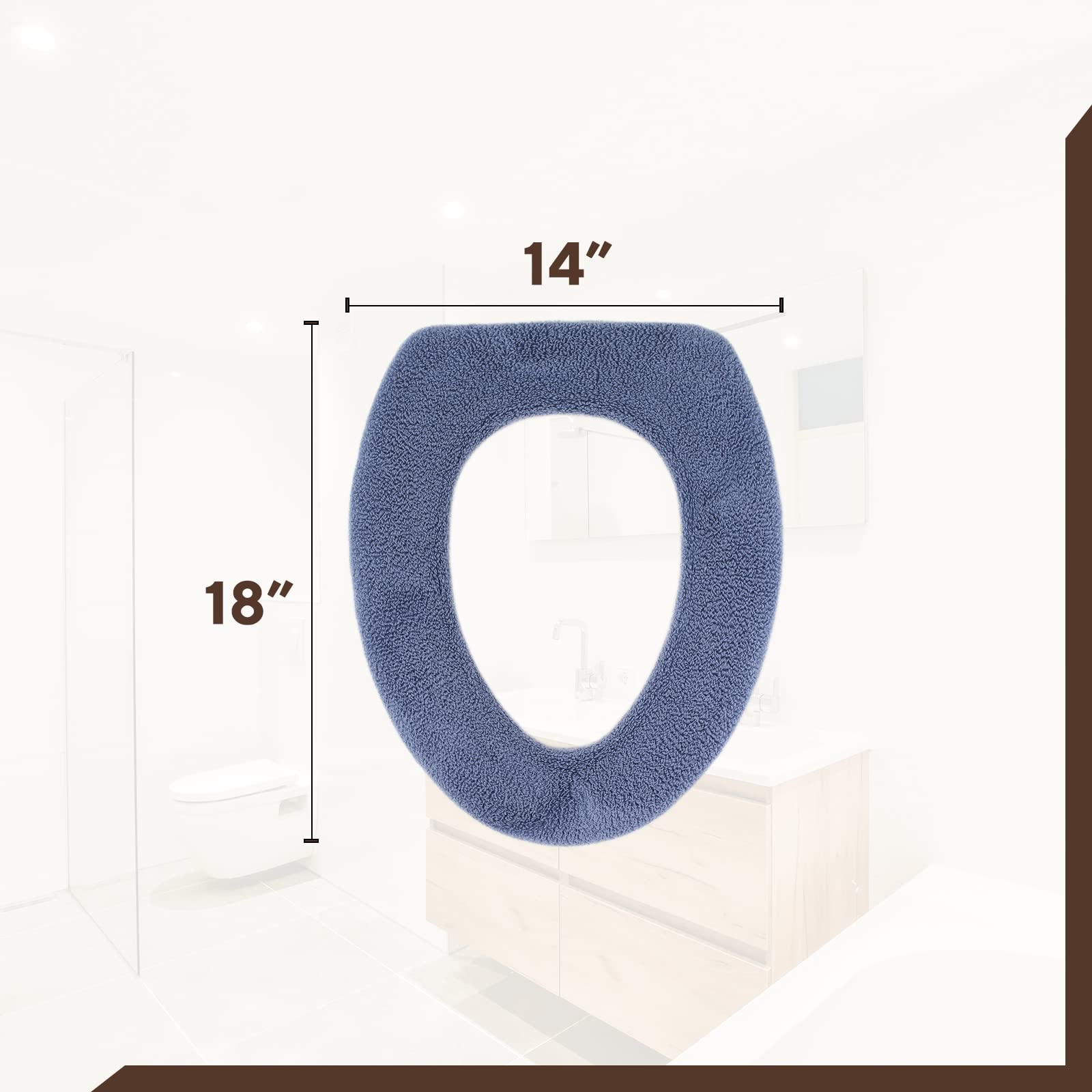 Warm-n-Comfy Plush Toilet Seat Cover - Thick, Machine-Washable, Pastel Pink for Round & Elongated 14x18" Seats
