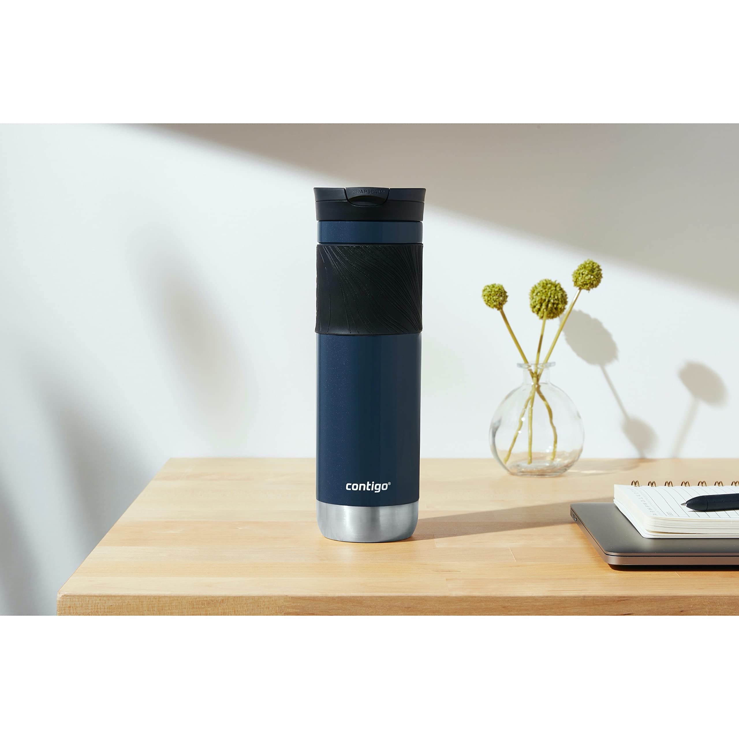 Contigo Snapseal Insulated Stainless Steel Travel Mug With Grip, 24Oz., Midnight Berry
