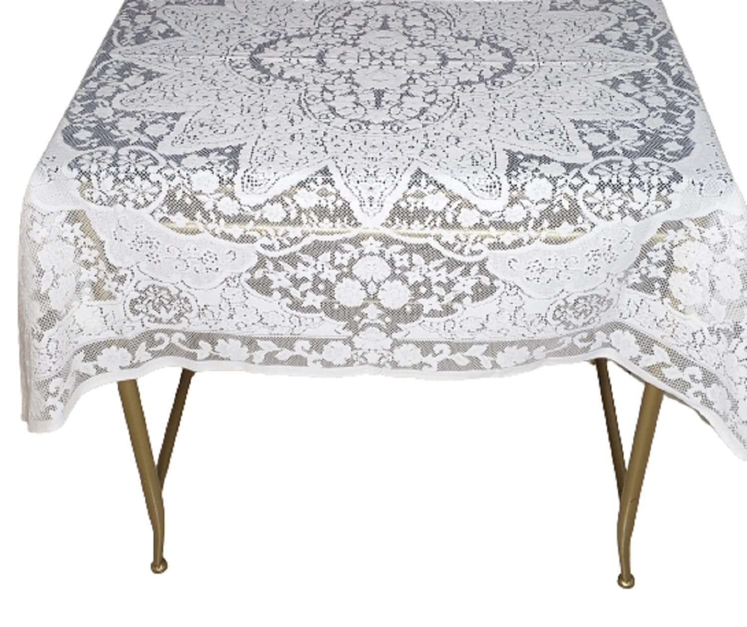 Aristocrata Square Floral Lace Tablecloth, Table Topper. Size - 40 Inch Square