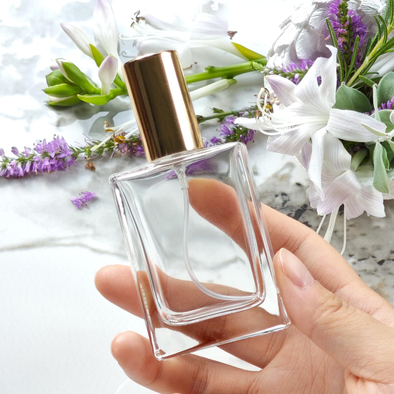 Yerpkefey 30Ml/1.0 Oz Glass Spray Bottle Perfume Atomizer,Travel Refillable Perfume Bottles Empty Classic Spray Bottle 2Pack (Go