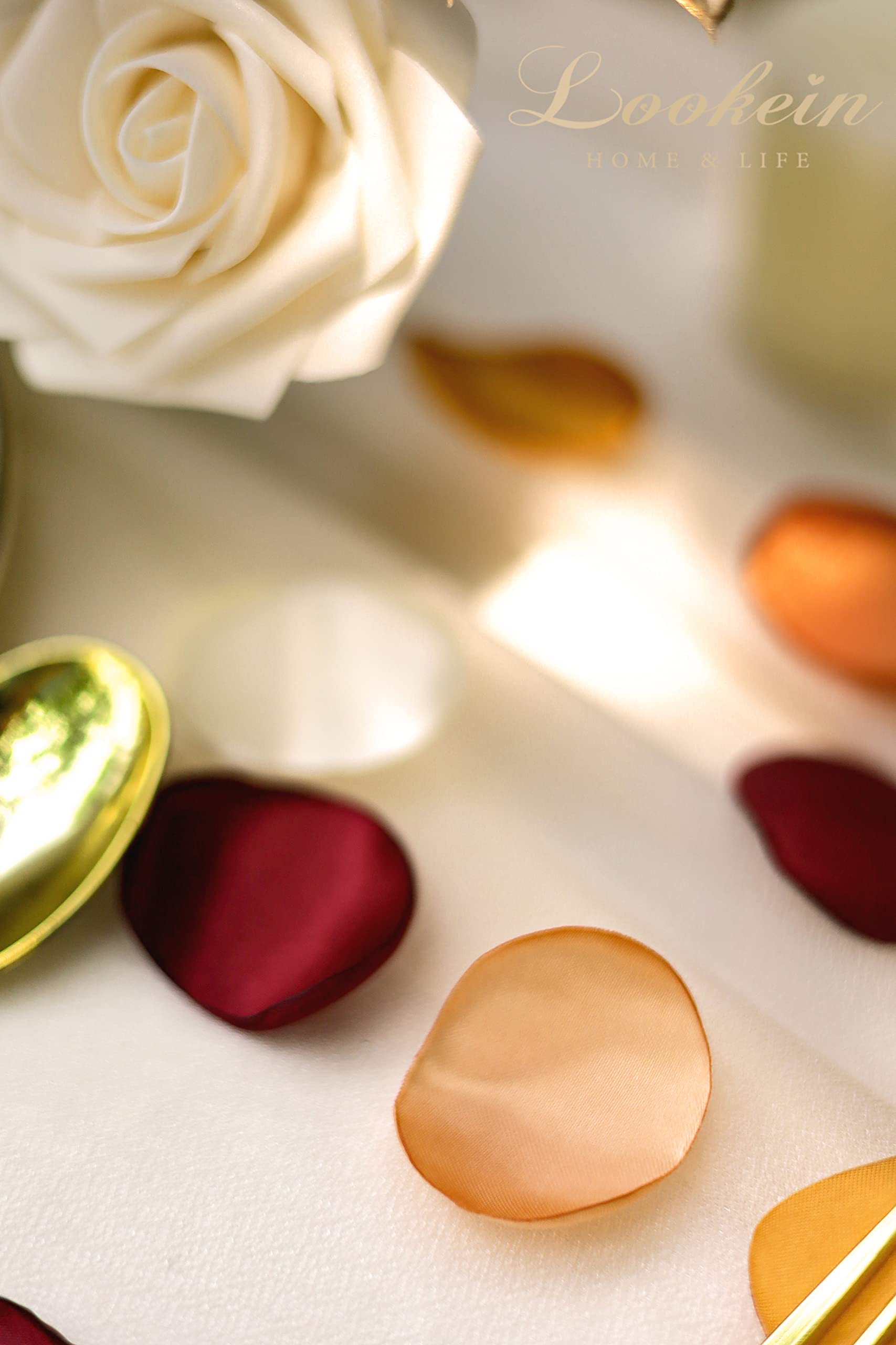 Lookein 300Pcs Terracotta Rose Petals Satin Flower Petals For Wedding Flower Girl Basket Table Centerpieces Aisle Runner Party C