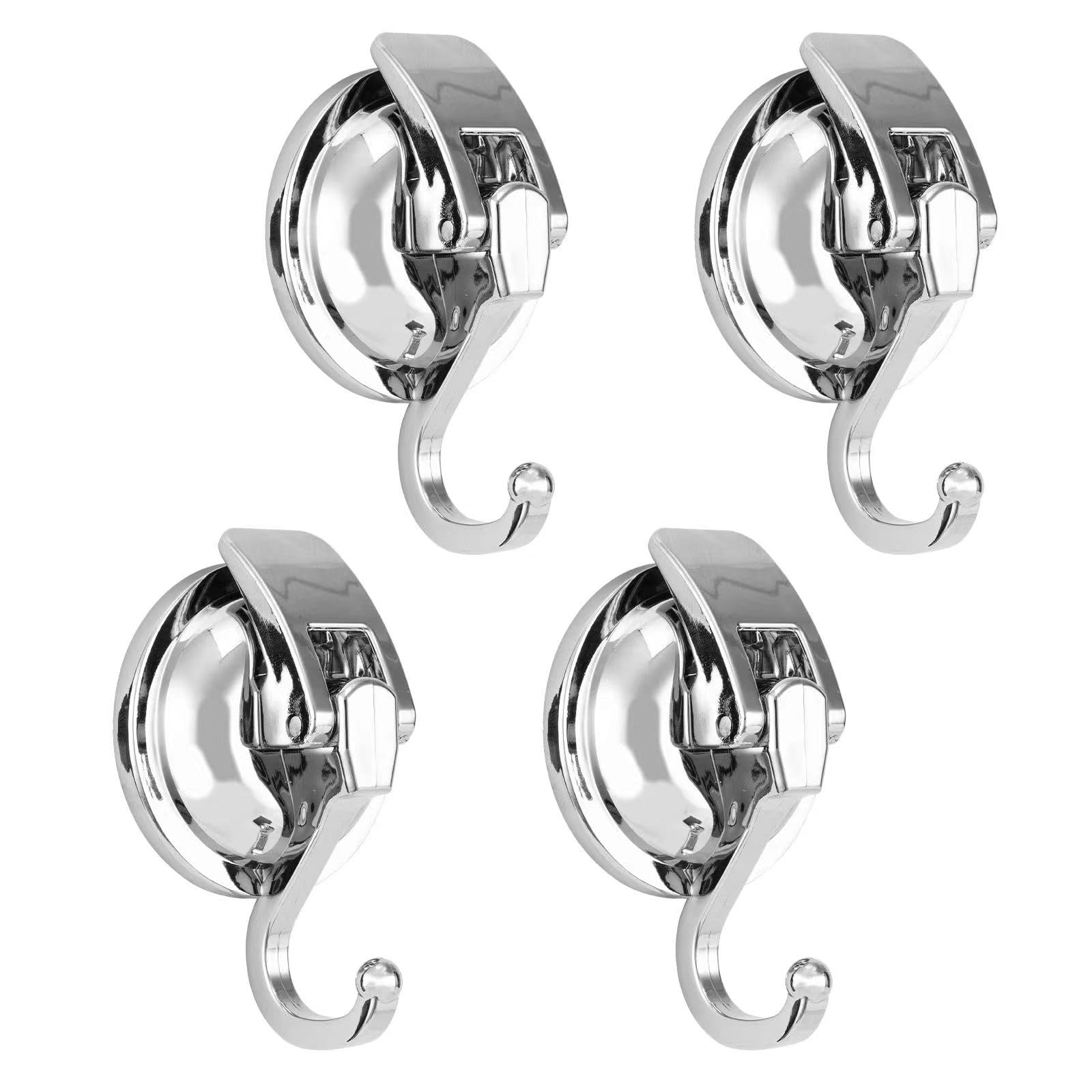 Khdrvok Heavy Duty Vacuum Suction Cup Wreath Hanger,4Pack, Silver-Plated Plished Super Suction Window Glass Kitchen Bathroom Hoo