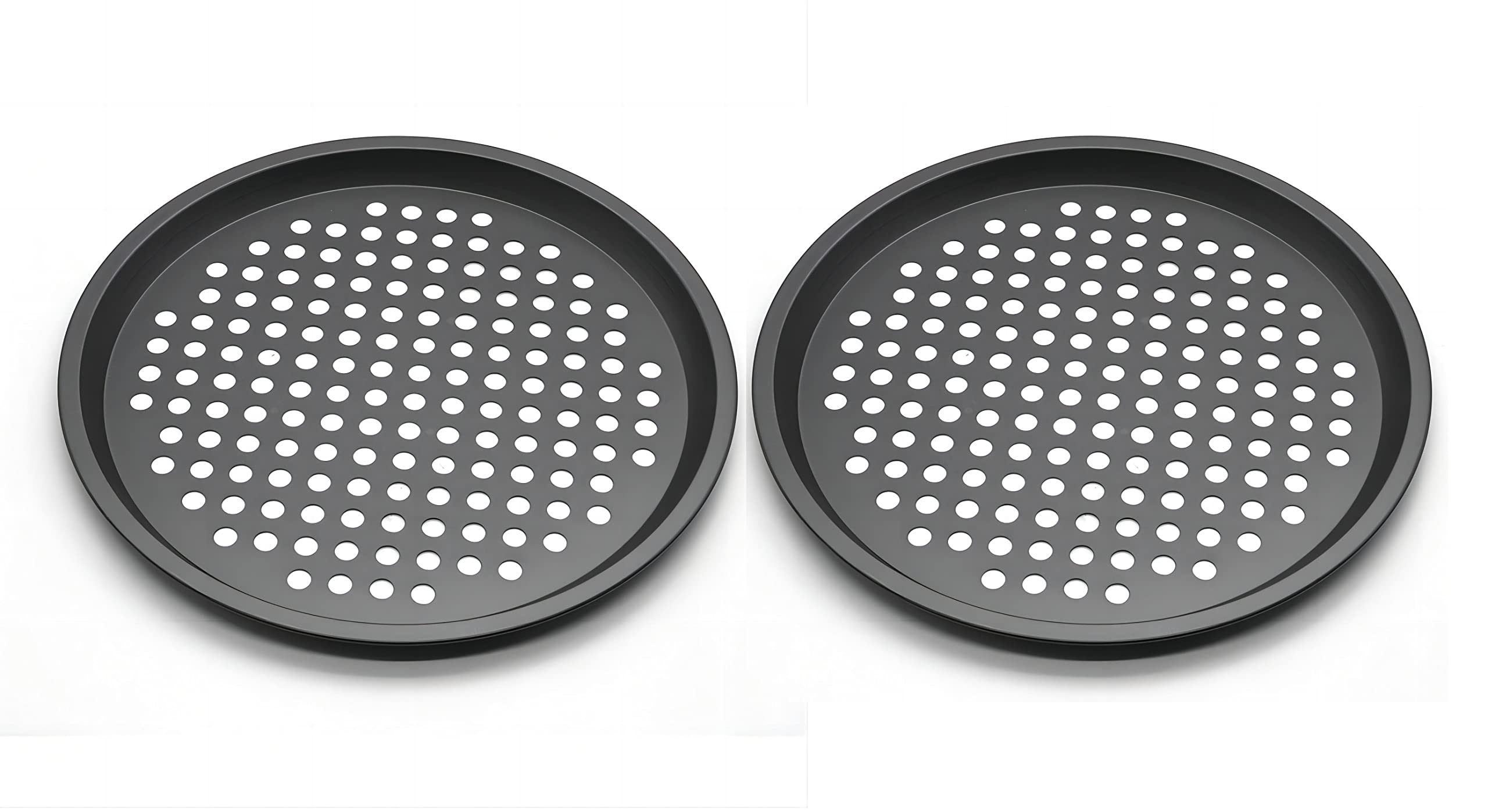 Bamboo'S Grocery Lokii Round Pizza Pans Set, Baking Steel Pizza Pan For Oven, Nonstick Pizza Oven Tray, Grill Pizza Plates, 12.6