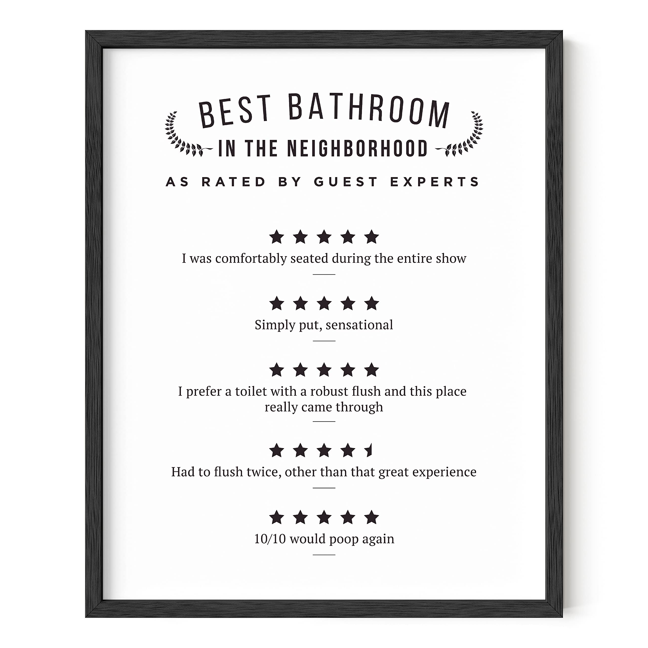 Haus And Hues Funny Bathroom Decor & Bathroom Print, Funny Bathroom Signs Decor Funny Toilet Signs, Bathroom Review Sign, Would