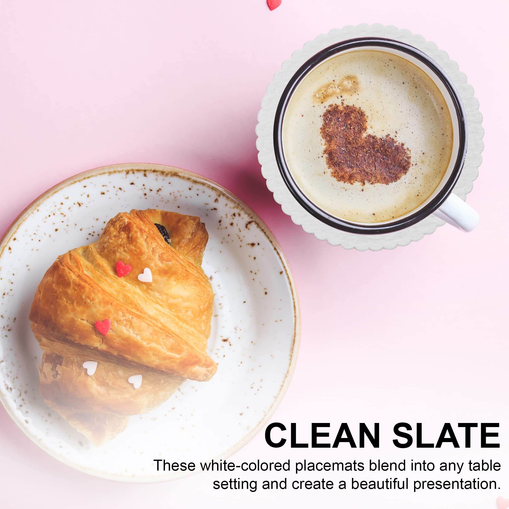 Mt Products White Thin Paper Coasters 3.25'' - Scalloped Edge Disposable Coasters For Drinks Protection Against Leaks And Spills