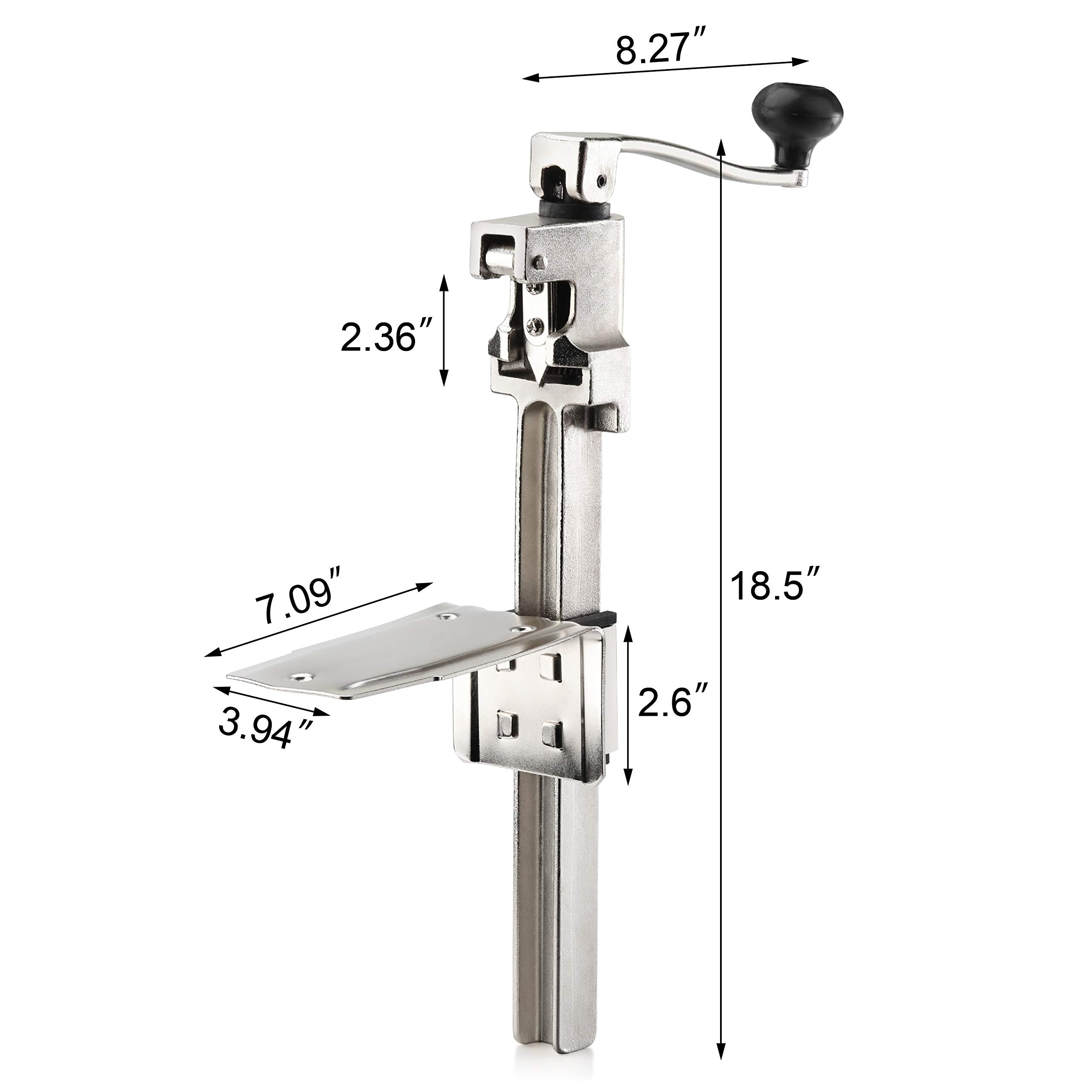 New Star Foodservice Manual Table Can Opener, Plated Steel Base, 11" Tall, Silver, Model 7006841