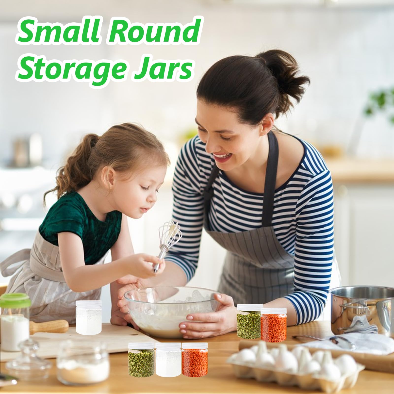 20Pack 4Oz Clear Plastic Slime Containers With Lids,Round Refillable Travel Storage Sealed Jars Wide Mouth Container For Candy,M