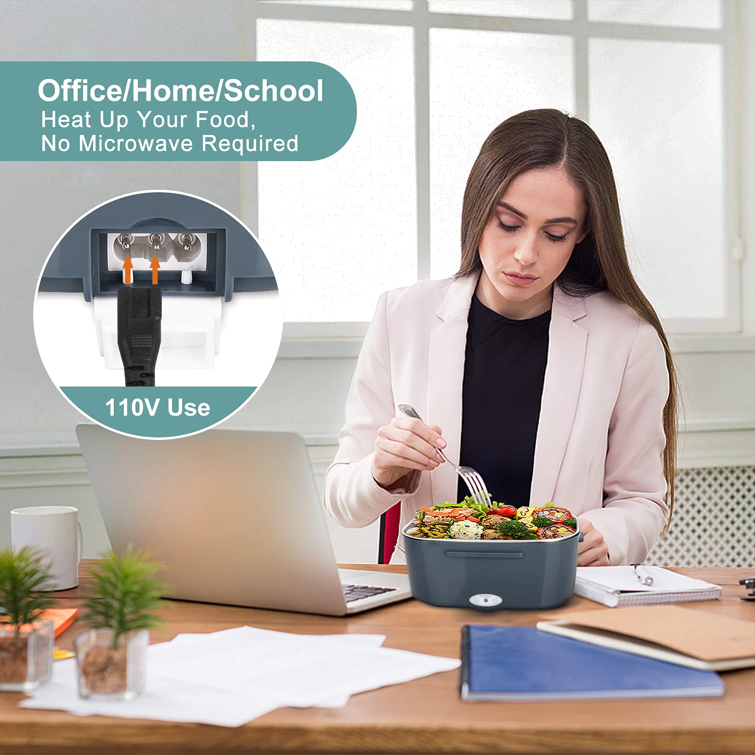 Herrfilk Electric Lunch Box Food Heater, 3 In 1 Ultra Quick Heated Lunch Boxes For Adults, 12V/24V/110V Portable Food Warmer For