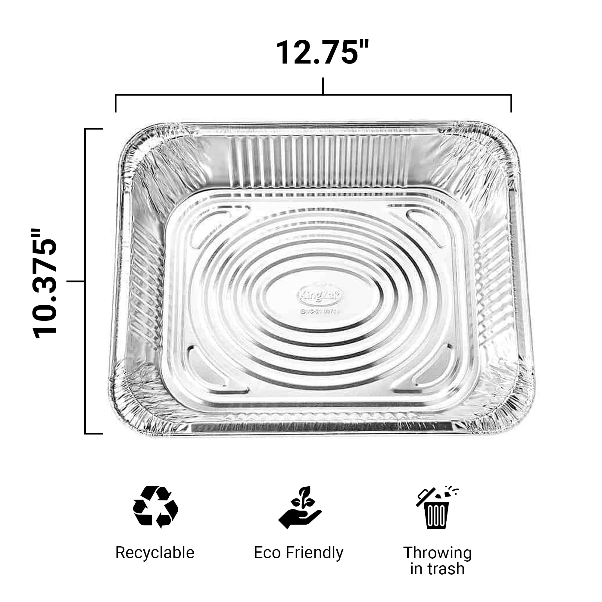 Aluminum Pans Half Size, 9X13, Extra Heavy Duty Disposable Foil Pans For Baking (10 Pack) Roasting & Chafing, Deep Tin Foil Bake
