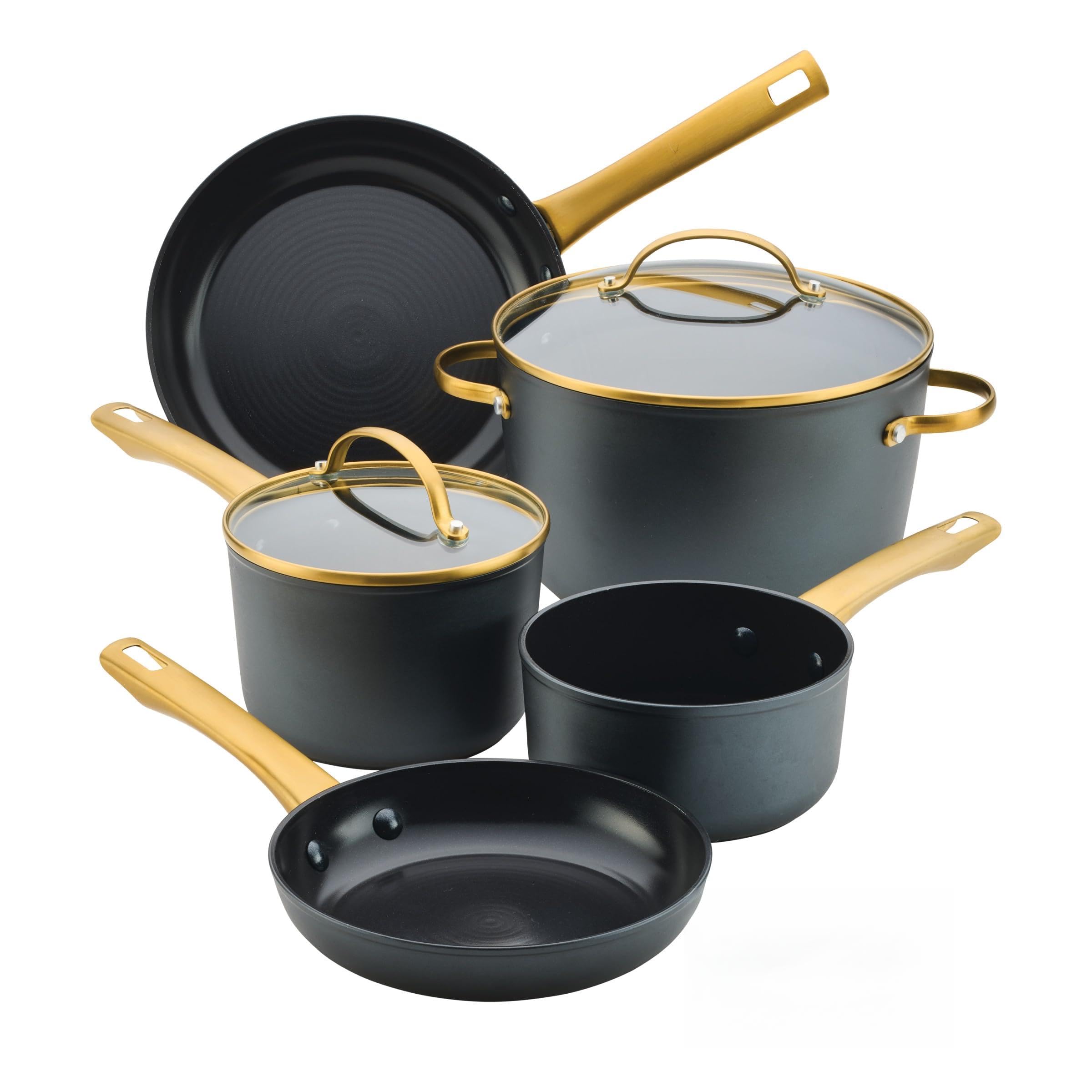 Farberware Forged Induction Ceramic Nonstick Cookware Set, 9 Piece, Black