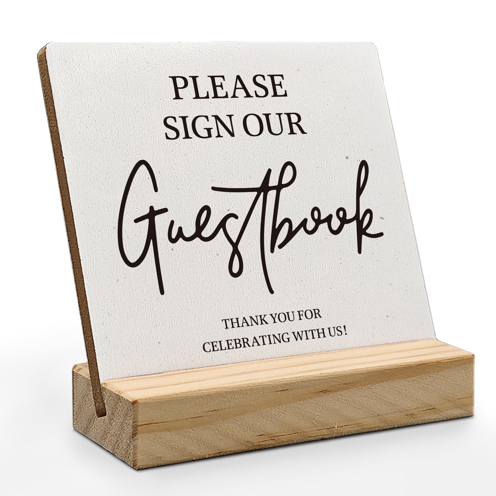 ANIANG Guest Book Desk Decor, Wedding Guest Book Sign, Wedding GuestBook Wood Plaque, Photo GuestBook WeddingReception Wooden Pl