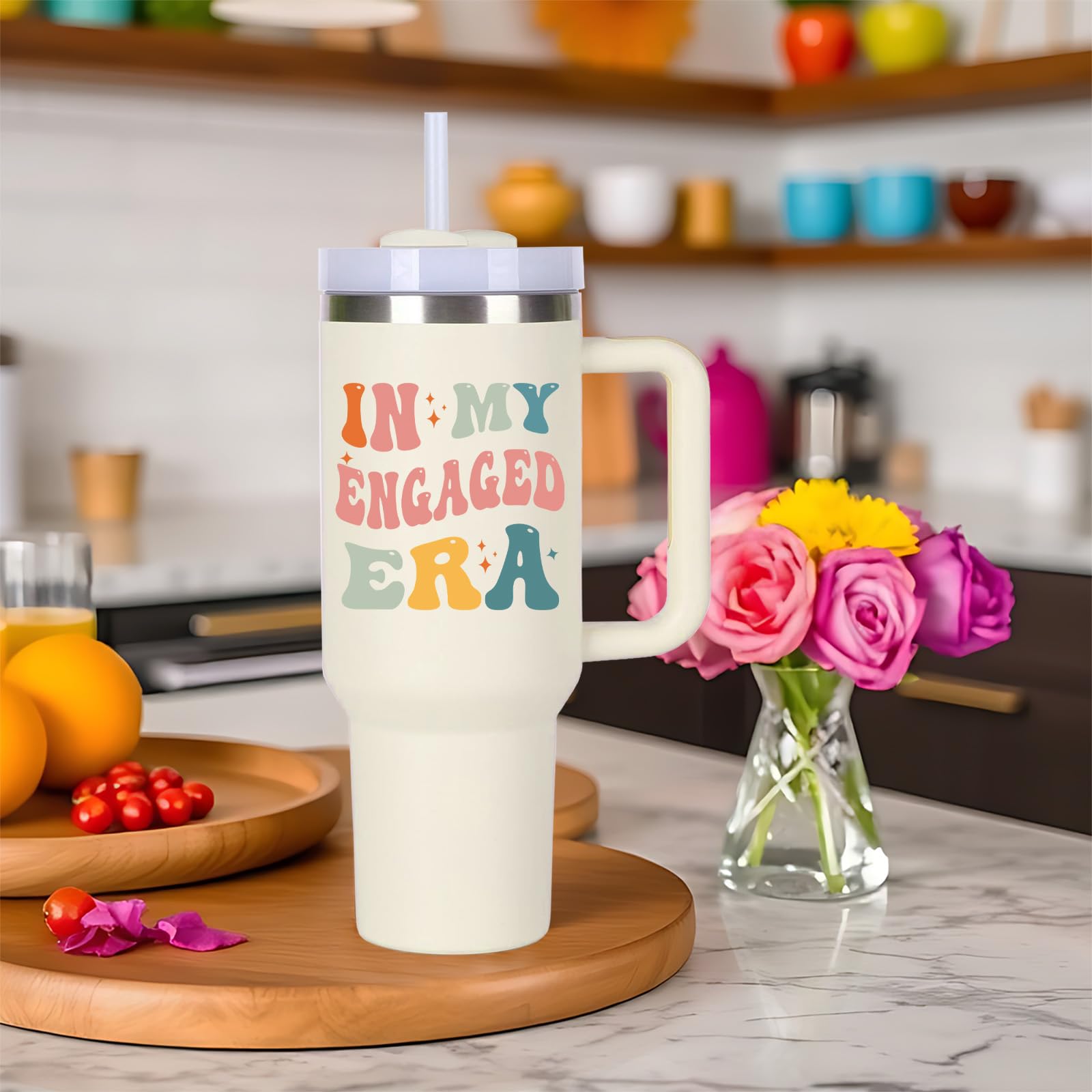 Engagement Cup Tumblers Gifts.40oz In My Engaged Era Tumbler with Handle.Engagement Gift.Engagement Cups.Engagement Tumbler.40oz