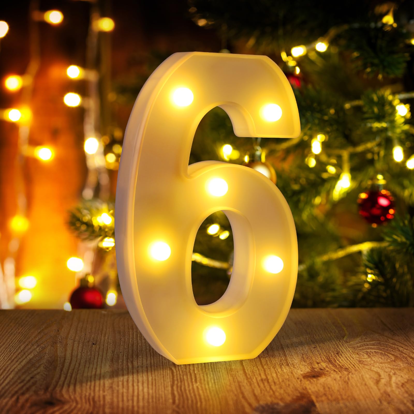 6th Birthday Decorations for Girls and Boys,6 Year Old Birthday Decorations for Centerpieces Table,Light Up Numbers 6 Sign Led f