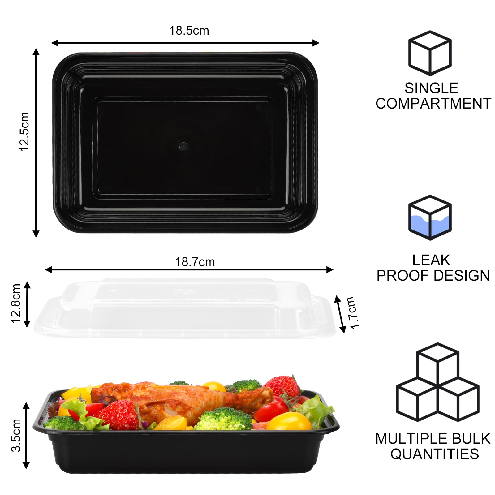 Moretoes 30 Pack 16Oz Meal Prep Containers Reusable, Plastic Food Storages With Lids, Stackable Microwave Freezer Dishwasher Saf