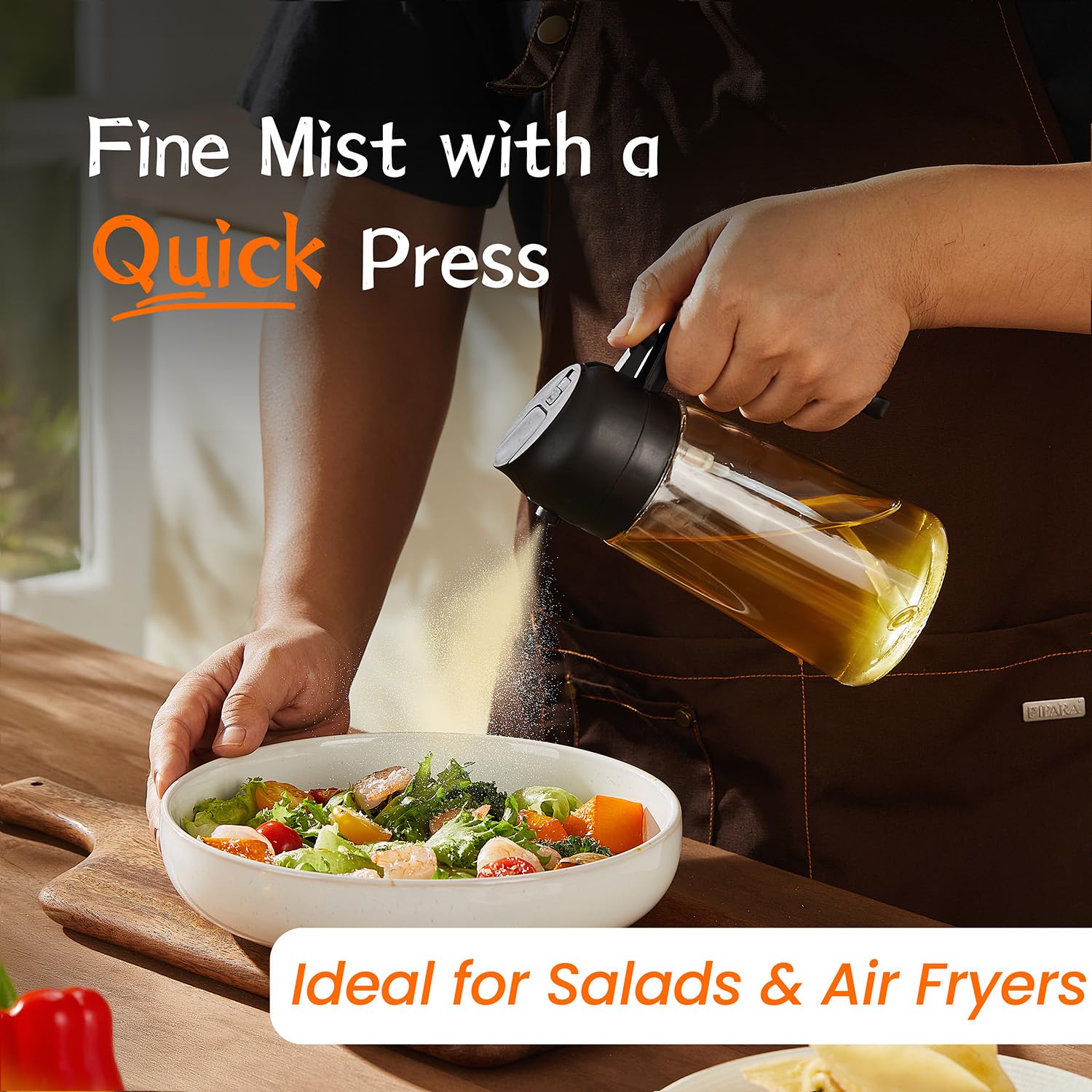Trendplain 16Oz/470Ml Olive Oil Sprayer For Cooking - 2 In 1 Olive Oil Dispenser For Kitchen Gadgets, Air Fryer, Salad, And Bbq