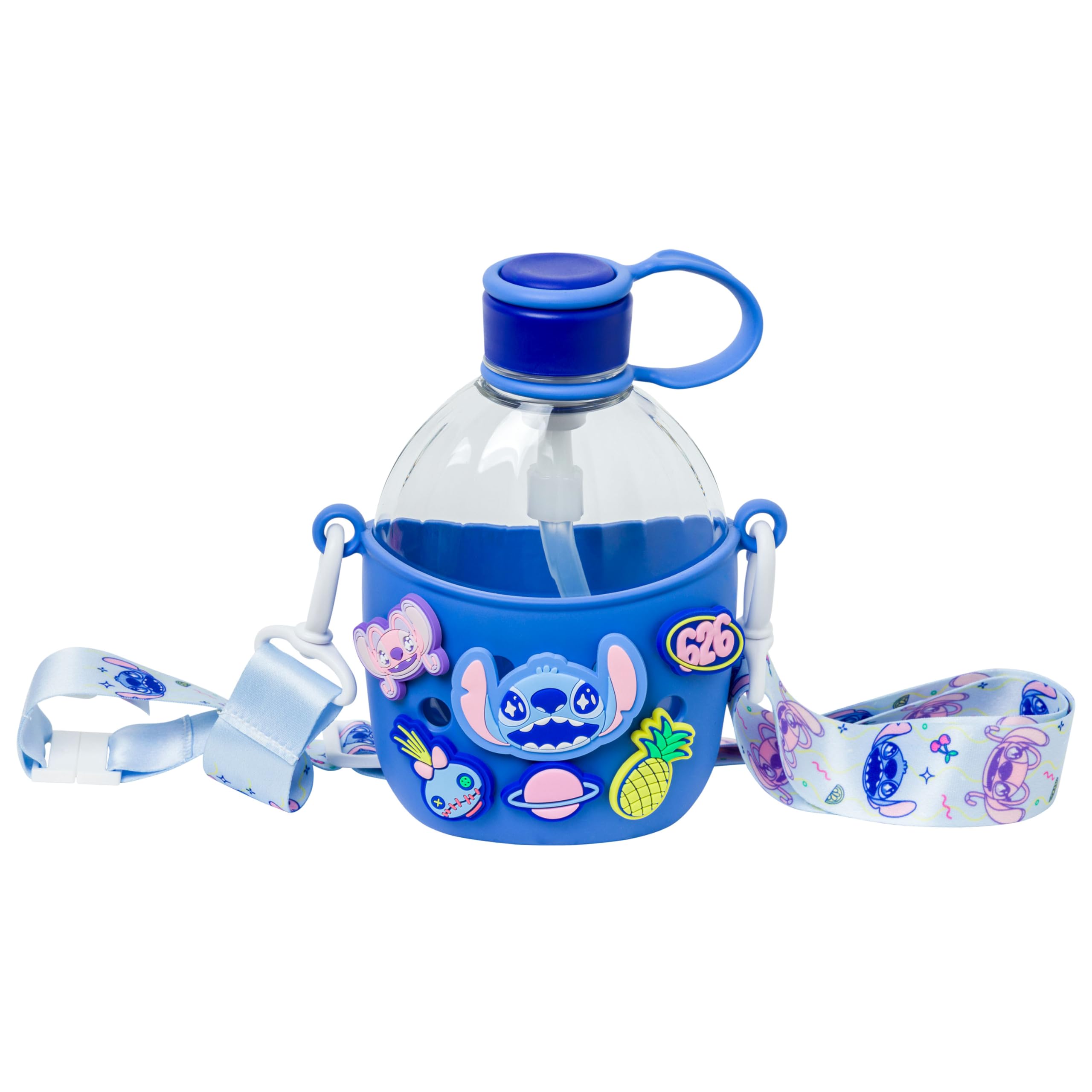 Silver Buffalo Disney Lilo and Stitch Snack Attack, Water Bottle, 22.5oz