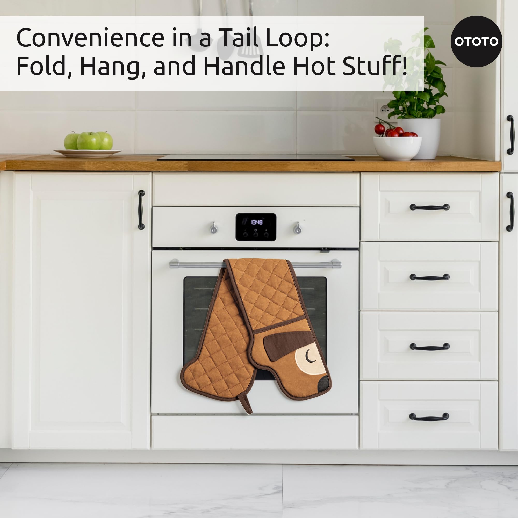 Ototo Hot-Dog Oven Mitts Cute Funny Oven Mitts - Gifts For Dog Lovers, Dachshund Dog Themed Gifts, Double Oven Mitts Heat Resist