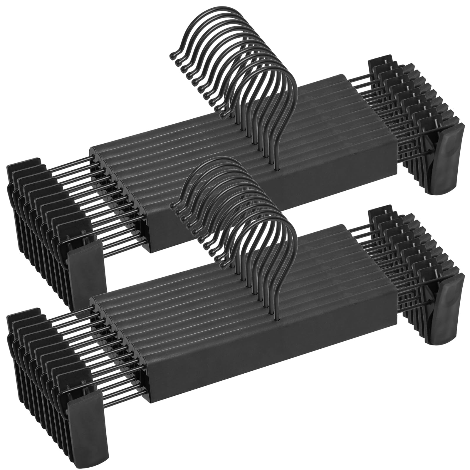 Northern Brothers 20 Pack Pants Hangers, Clothes Pants Hangers Black Pant Hangers For Pants Plastic Clip Hangers Trouser Hangers