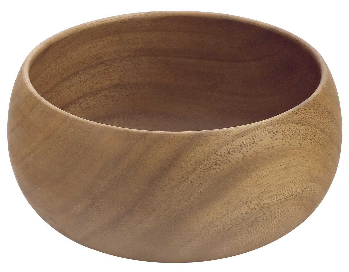 Pacific Merchants Acaciaware, Acacia Wood Calabash Salad Bowl 10'' X 3'', Hand Made From One Solid Piece Of Hardwood, Sustainabl