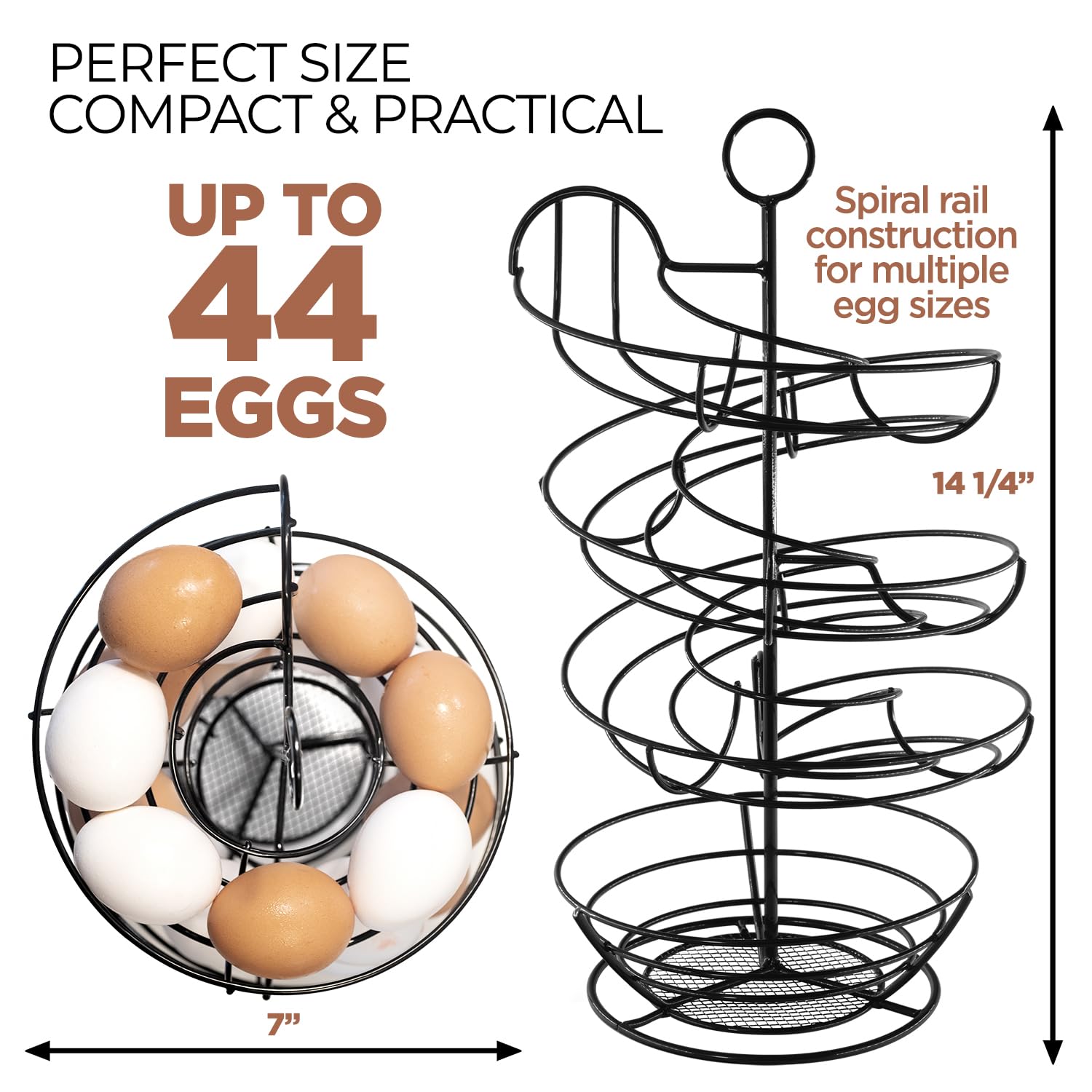 Fresh Egg Holder Countertop, Egg Skelter, Spiral Egg Holder With Storage Basket, Chicken Egg Holder, Large Capacity Egg Storage