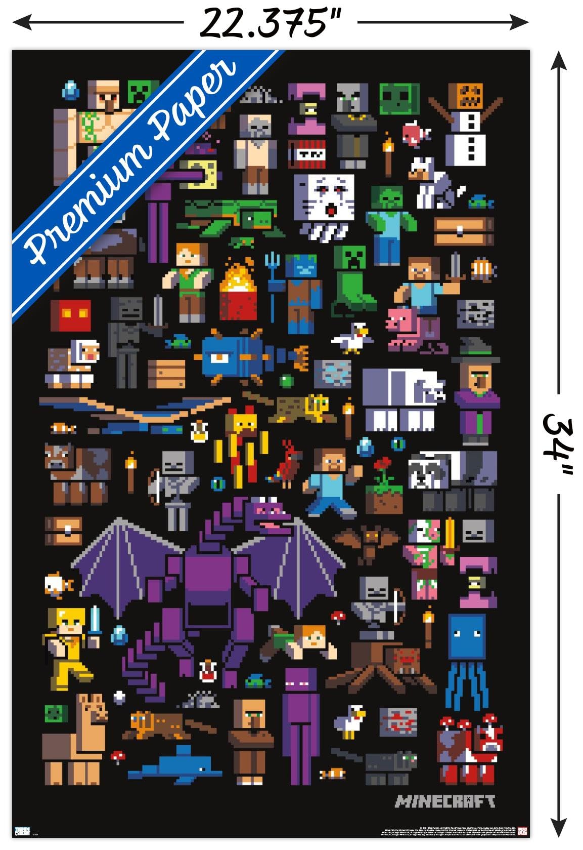 Trends International Minecraft Mobbery Wall Poster, 22.375" x 34", Premium Unframed Version, Model POD17537
