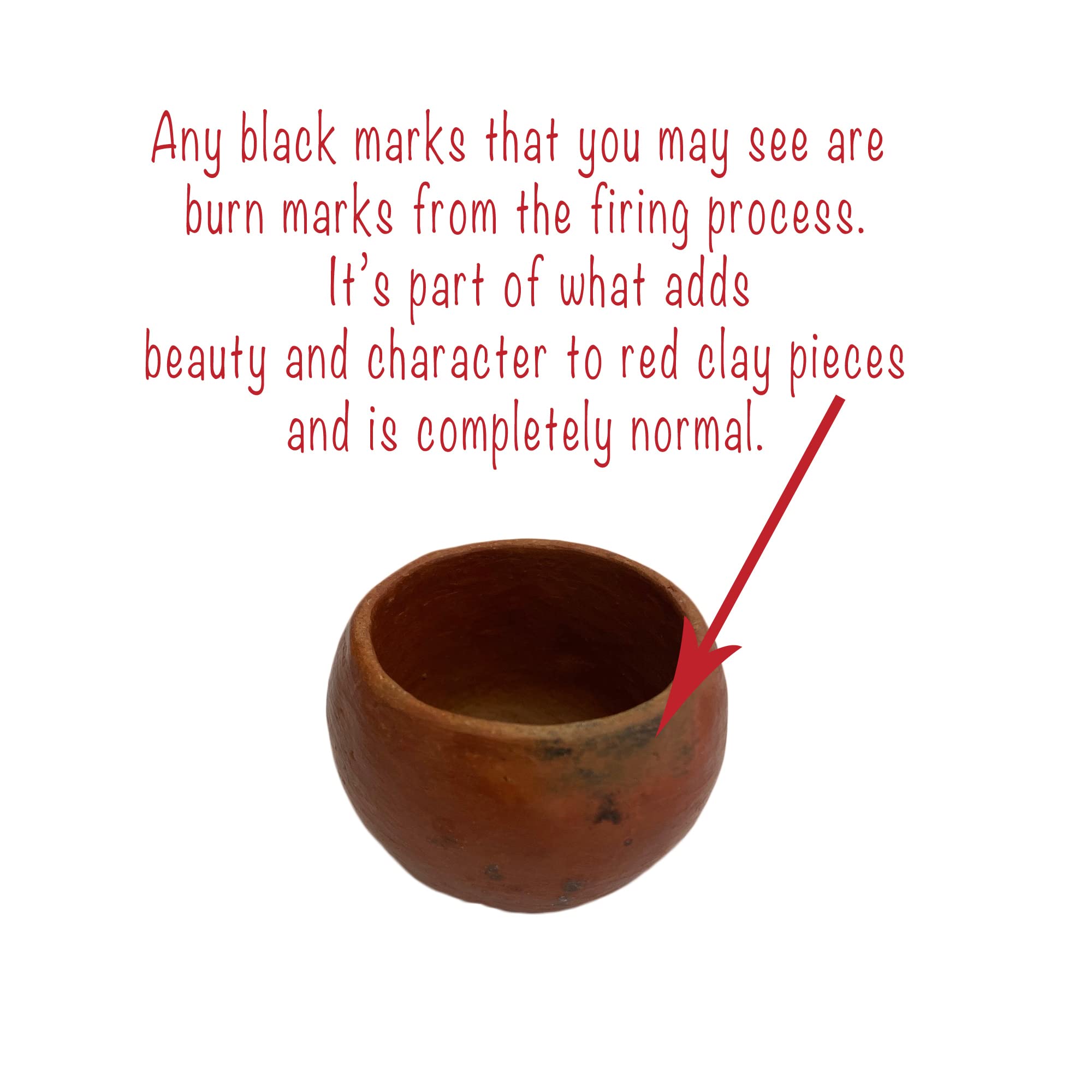 The Curated Pantry Red Clay Mezcal Copitas - Handmade In Oaxaca, Mexico - Pack Of 4 (Wide Mouth - Shallow)