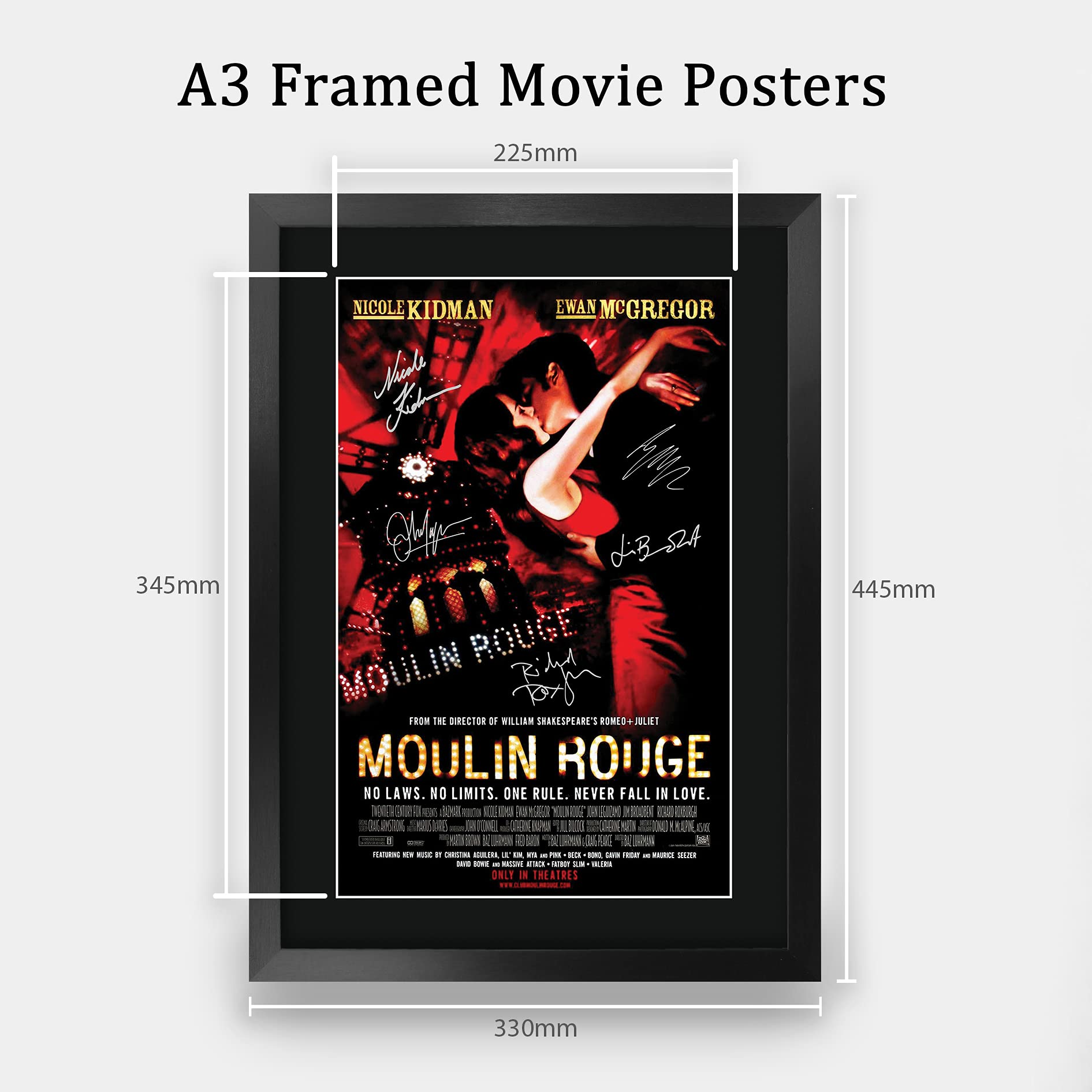 HWC Trading Moulin Rouge Autograph Picture - 16" x 12" Framed Movie Memorabilia Gift