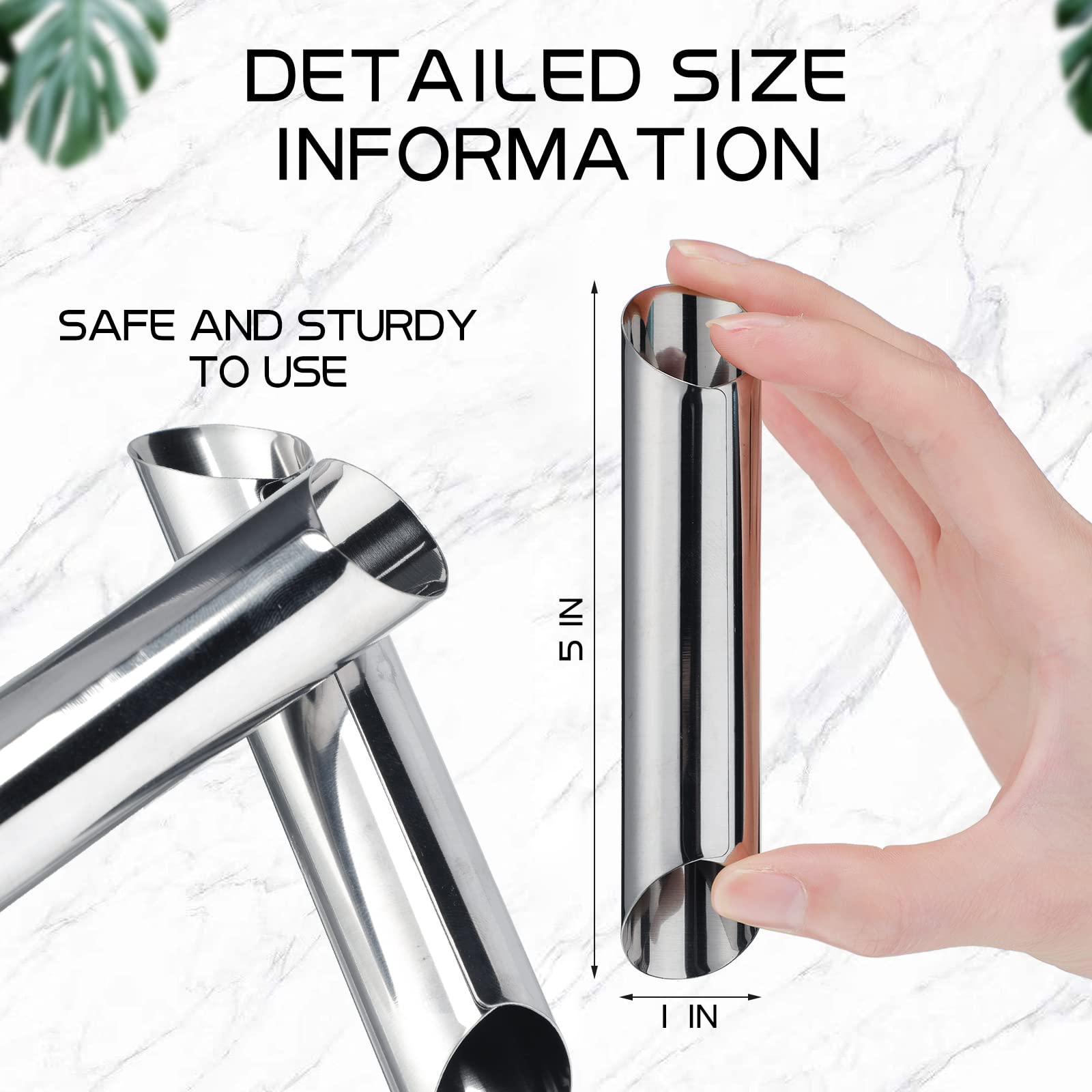 Yexiya 50 Pcs Cannoli Tubes Stainless Steel Cannoli Forms Cream Horn Molds Non Stick Danish Pastry Molds For Croissant Shell Cre