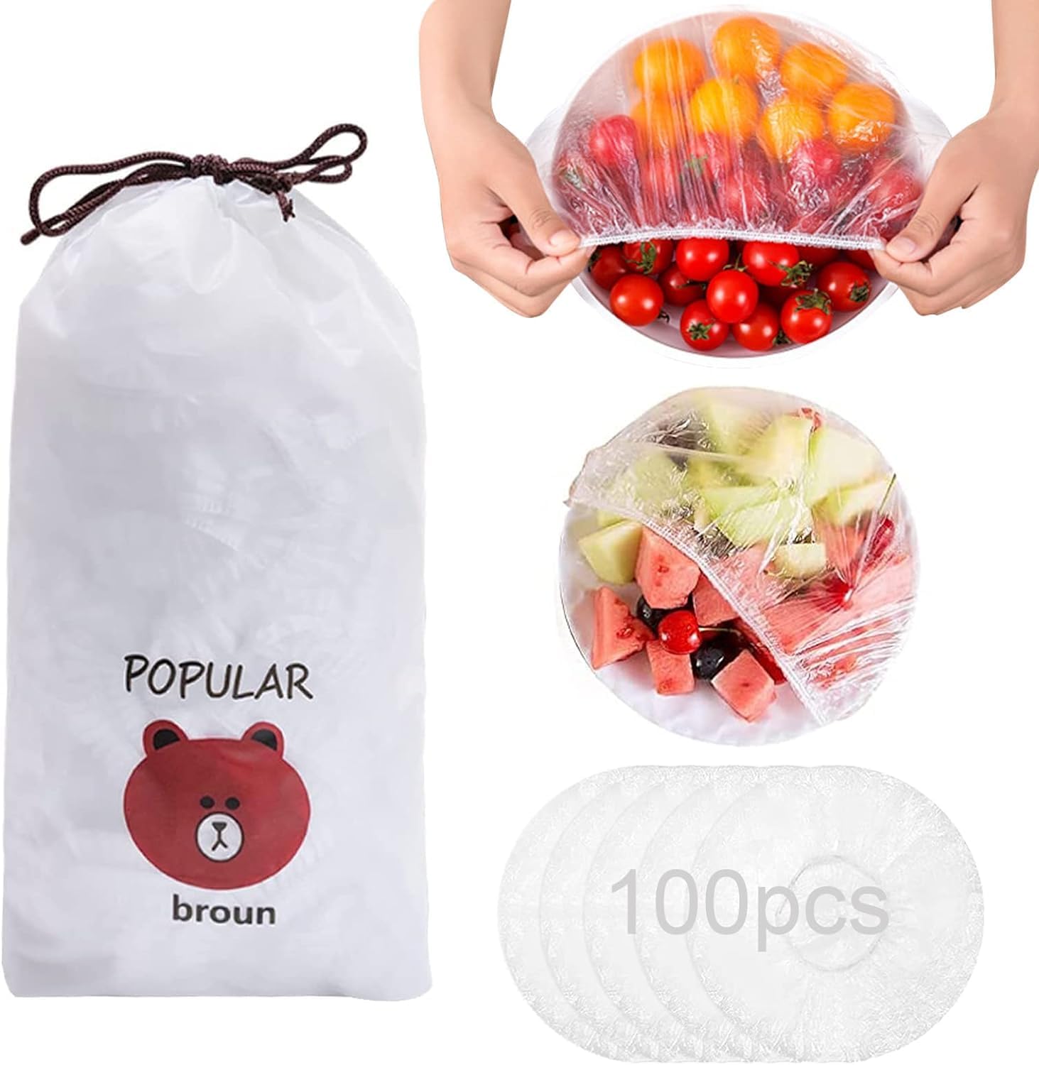 SHUTTLE ART Reusable Stretchable Fruit and Vegetable FreshKeeping Cover, Universal Food Packaging Bowl Cover  Kitchen Househol