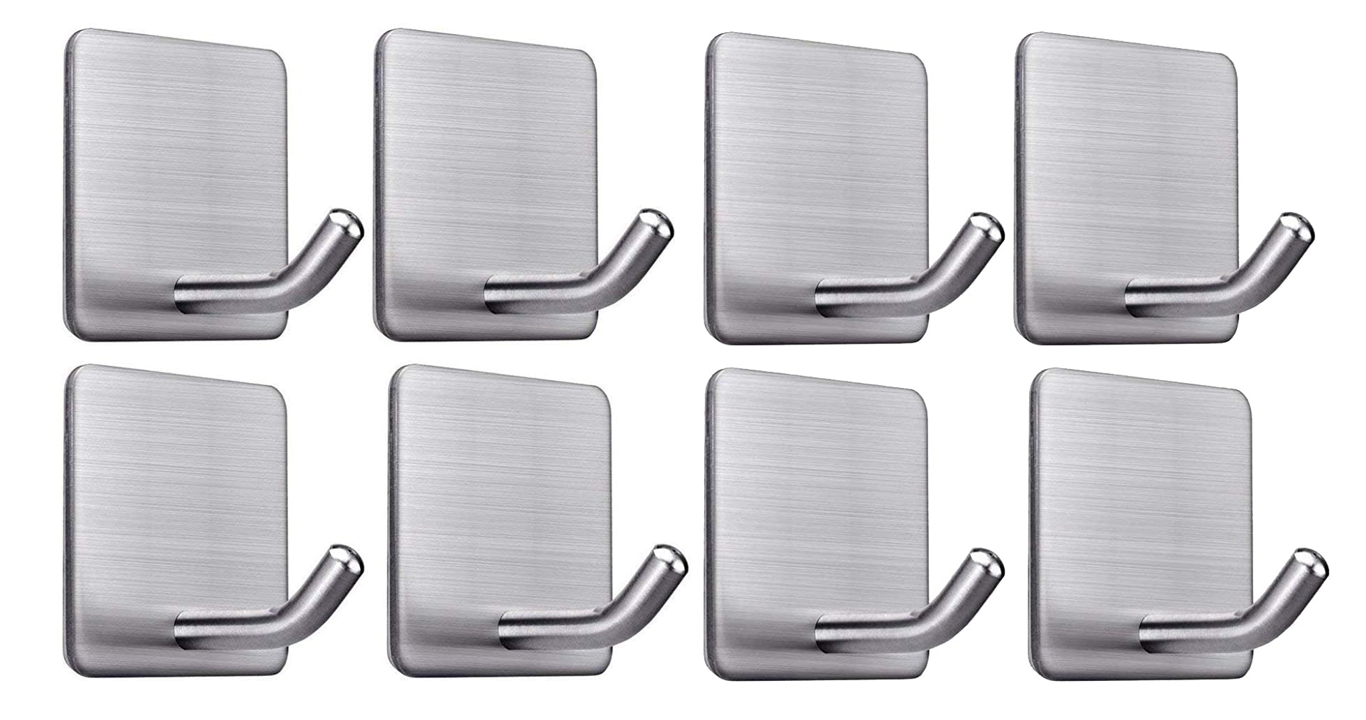 Store 2508 8 Pcs Stainless Steel Self Adhesive Heavy Duty Stick On Towel Wall Sticky Hooks For Hanging Bathroom Home Kitchen (St