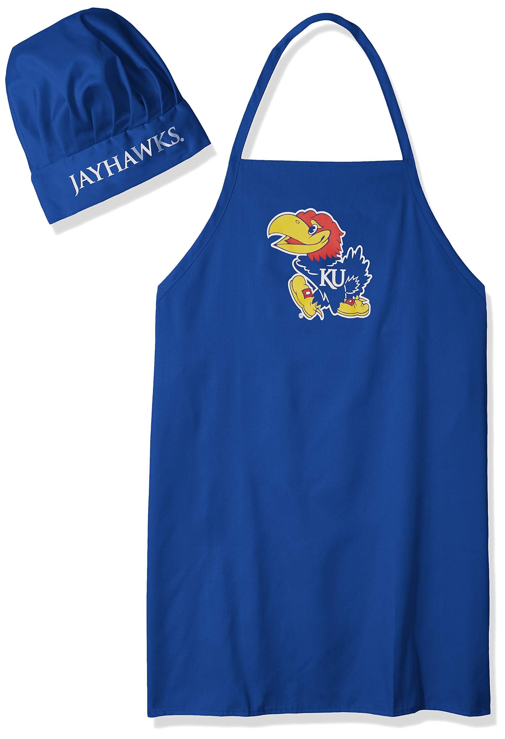 Pro Specialties Group Ncaa Kansas Jayhawks Mens Chef Hat & Apron, Full Color Team Logo, One Size