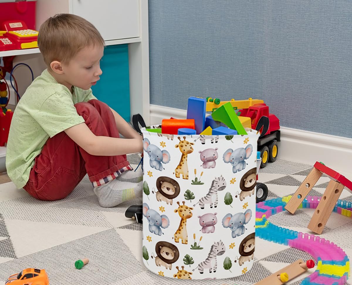 Ddbasket Kids Laundry Basket Animal Hamper For Nursery Boy And Girl Cute Kids Toys Storage Bin Organizer Room Decor For Home(Zoo