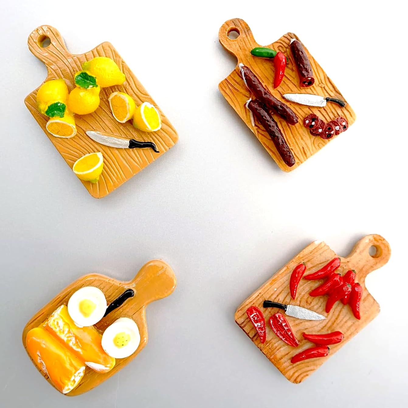 4Pcs Food Refrigerator Magnets For Kitchen Home Decor, Funny Decorative Fridge Magnets, Miniature Food Mode, Cute Cutting Board