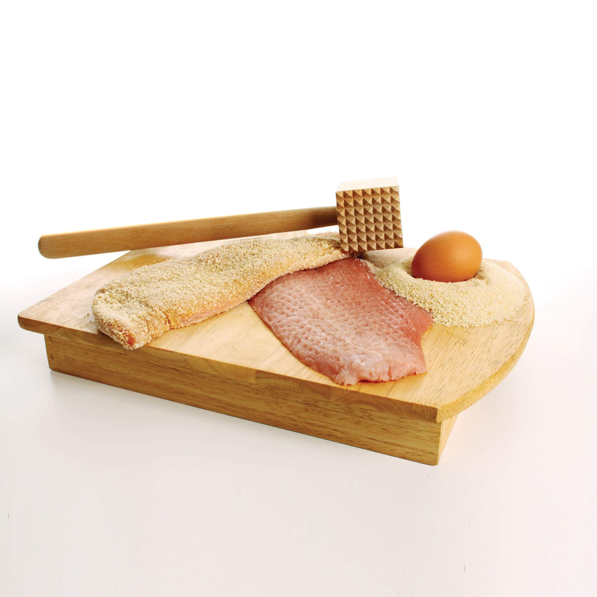 Hic Kitchen Wooden Meat Tenderizer Mallet Marinating Prep Tool, Double Sided, Fsc-Certified Beechwood, 12.5-Inches