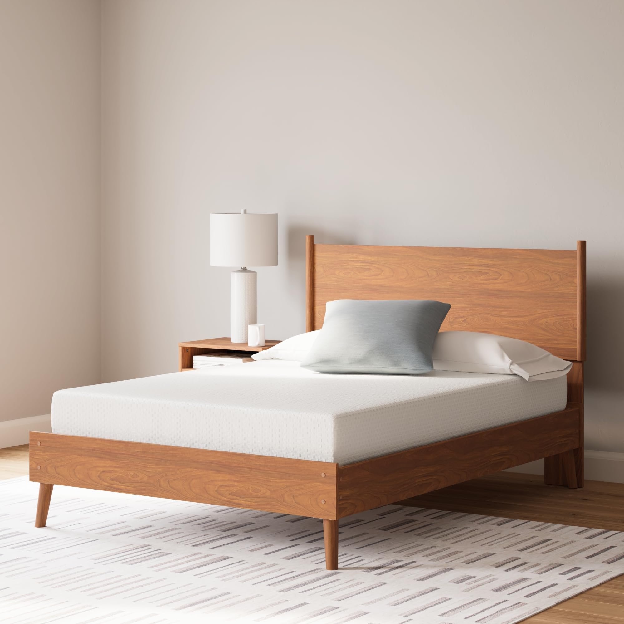 Signature Design by Ashley Full Size Chime 8 Inch Medium Firm Memory Foam Mattress with Green Tea & Charcoal Extract